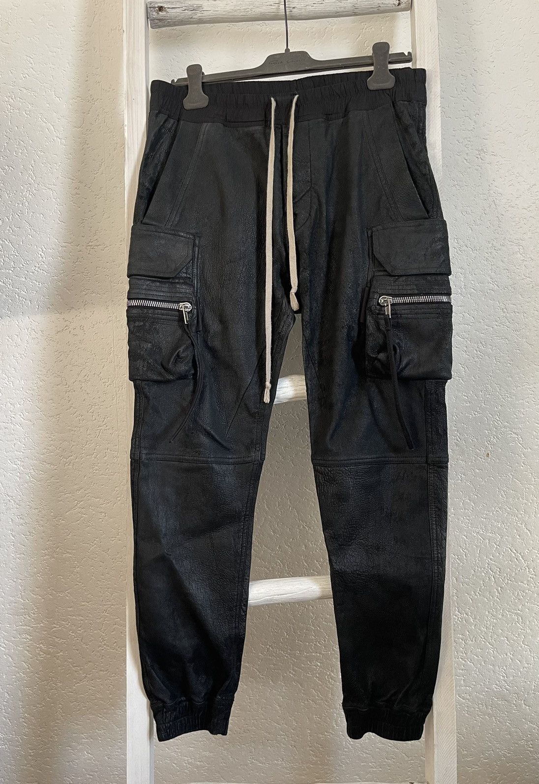 Rick Owens Rick Owens Blister leather cargo jog Size US 34 / EU 50 - 1 Thumbnail