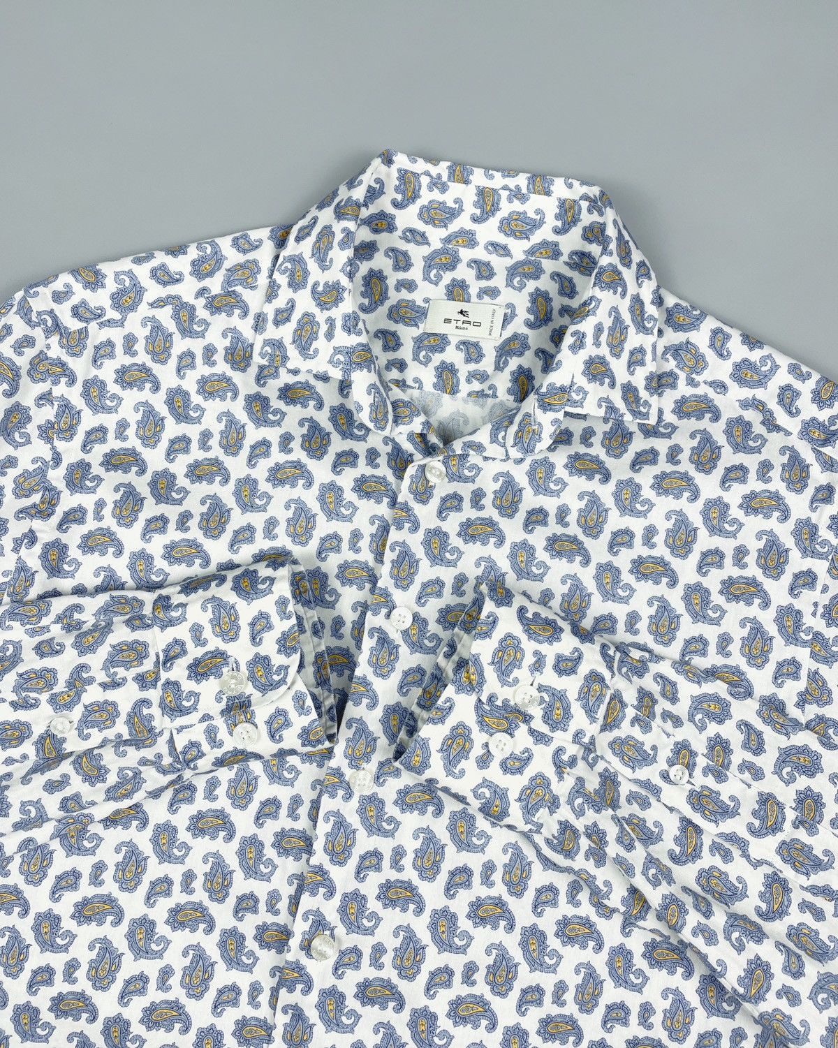 Etro Men's ETRO Milano Paisley Long Sleeve Light Shirt Size M Size US M / EU 48-50 / 2 - 1 Thumbnail