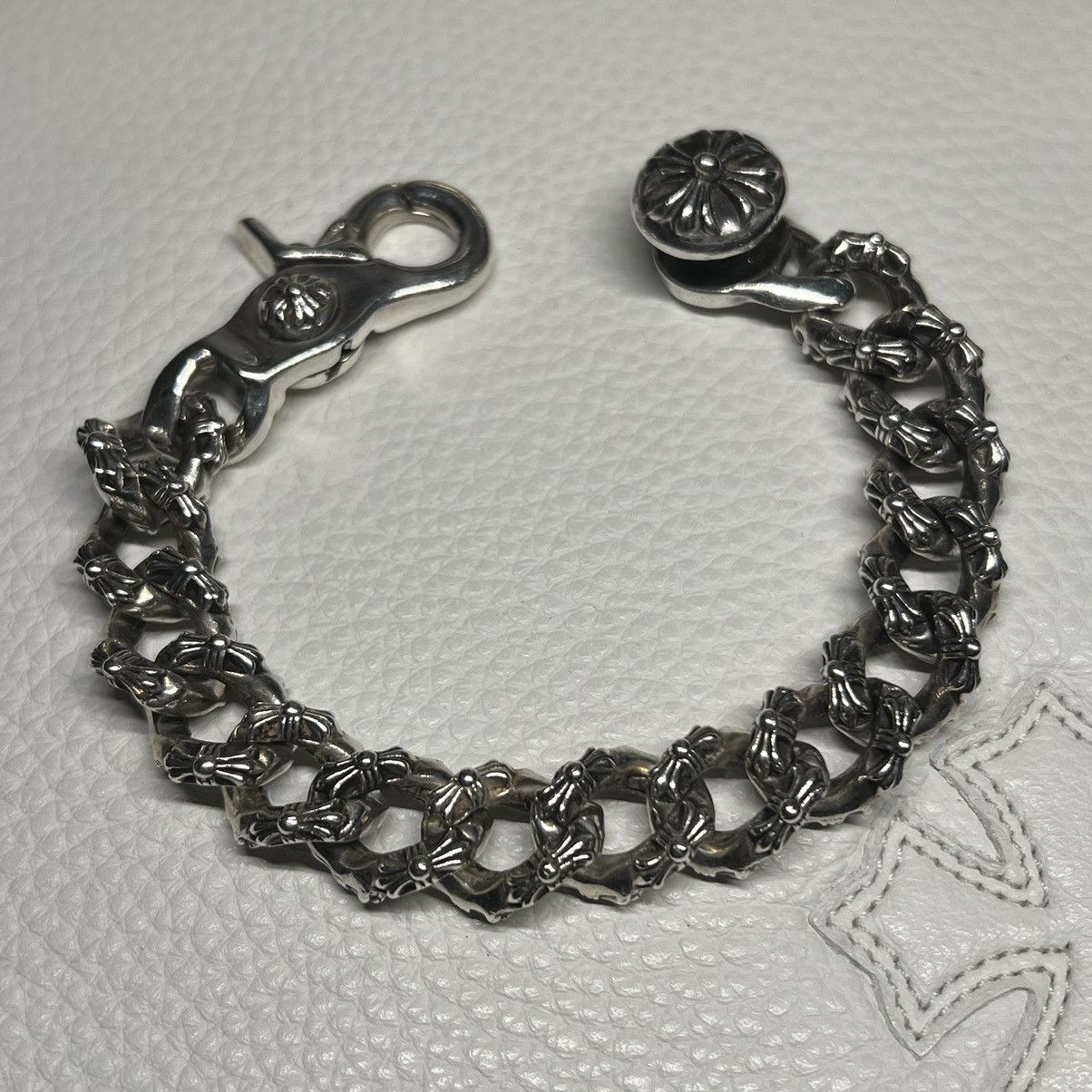 image of Extra Fancy Lobster Claw Bracelet Chrome Hearts in Silver, Men's