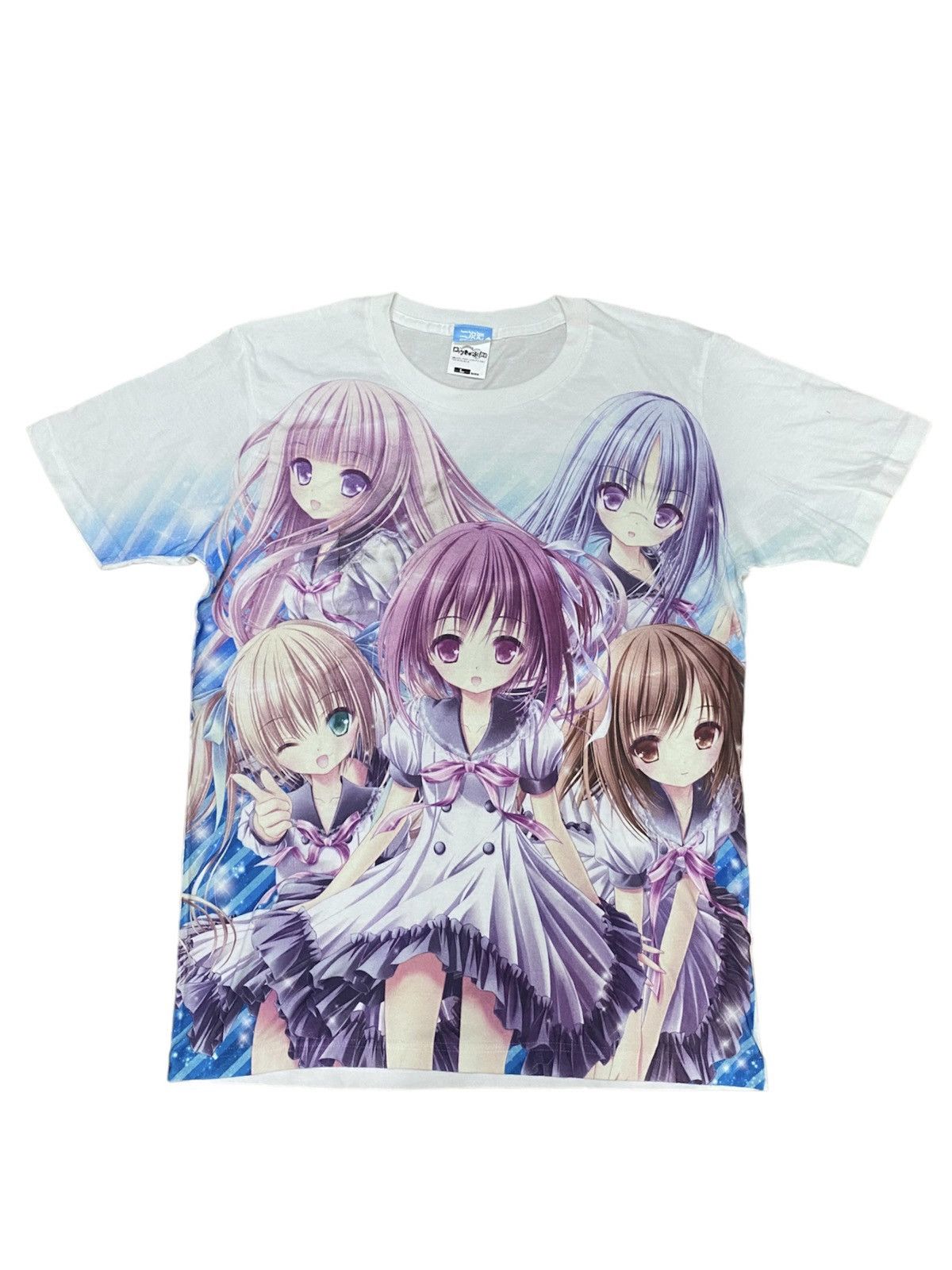 image of Anima x Vintage Ro-Kyu-Bu Anime Manga Hentai T-Shirt in White, Men's (Size Large)