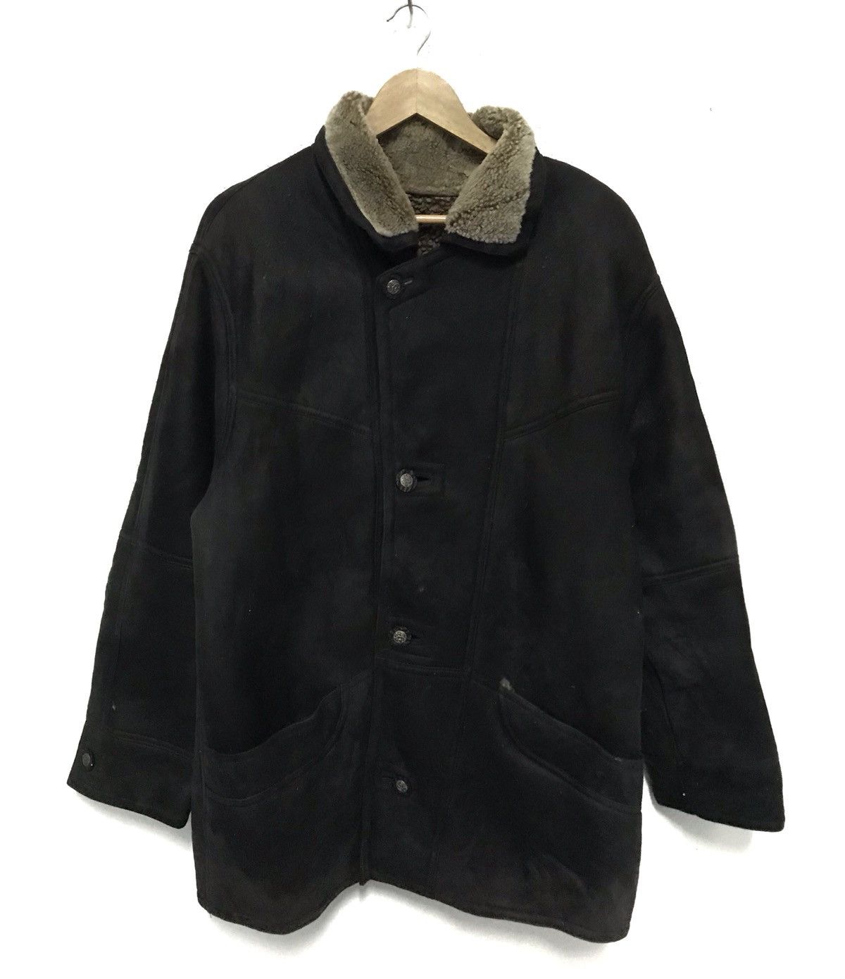 Vintage Mouton Genuine Lamb Skin Leather Jacket Fur Lining Size US M / EU 48-50 / 2 - 1 Thumbnail