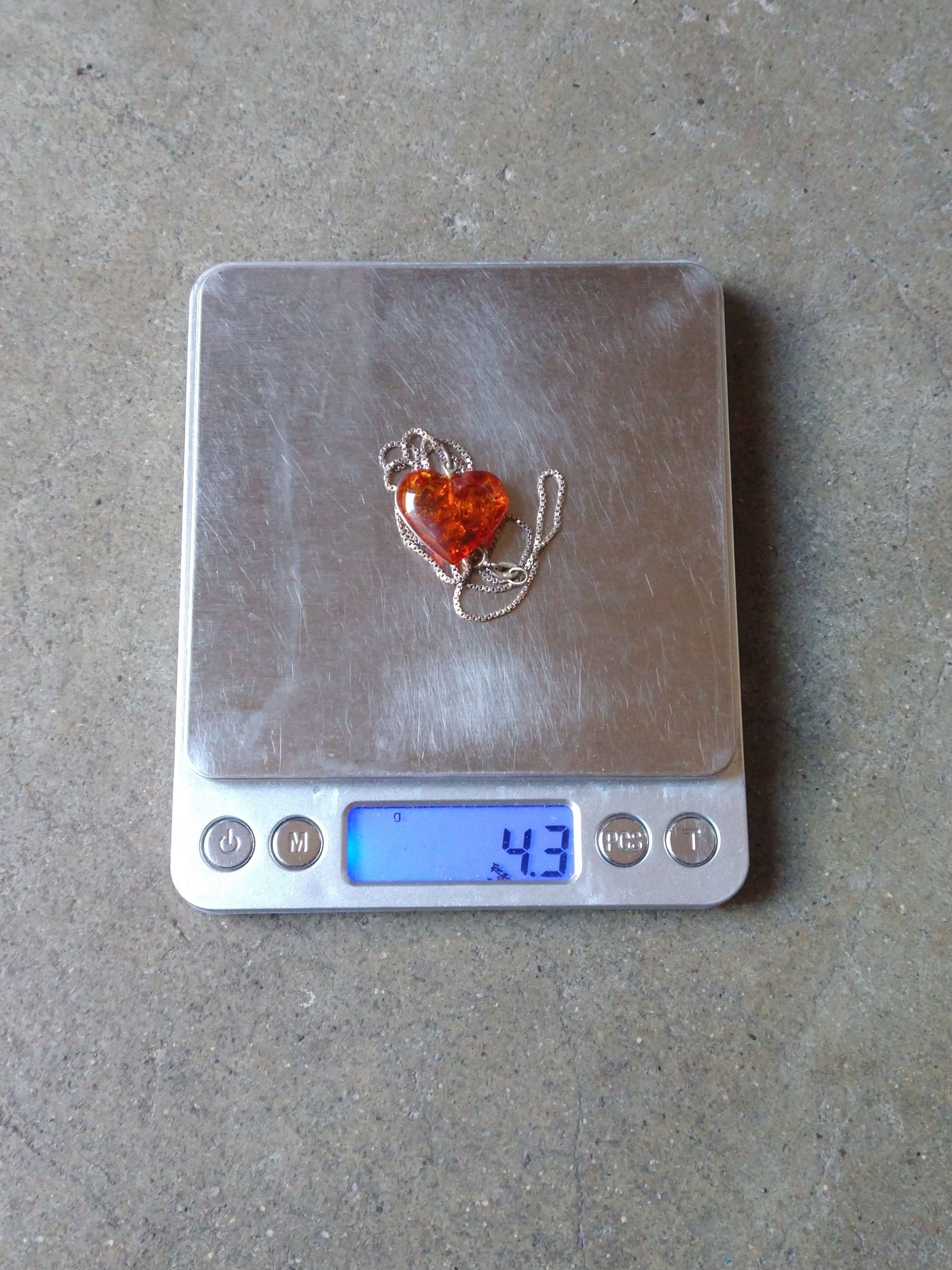 Jewelry Sterling Silver Necklace Faux Amber Orange 18" Italy Size ONE SIZE - 12 Thumbnail