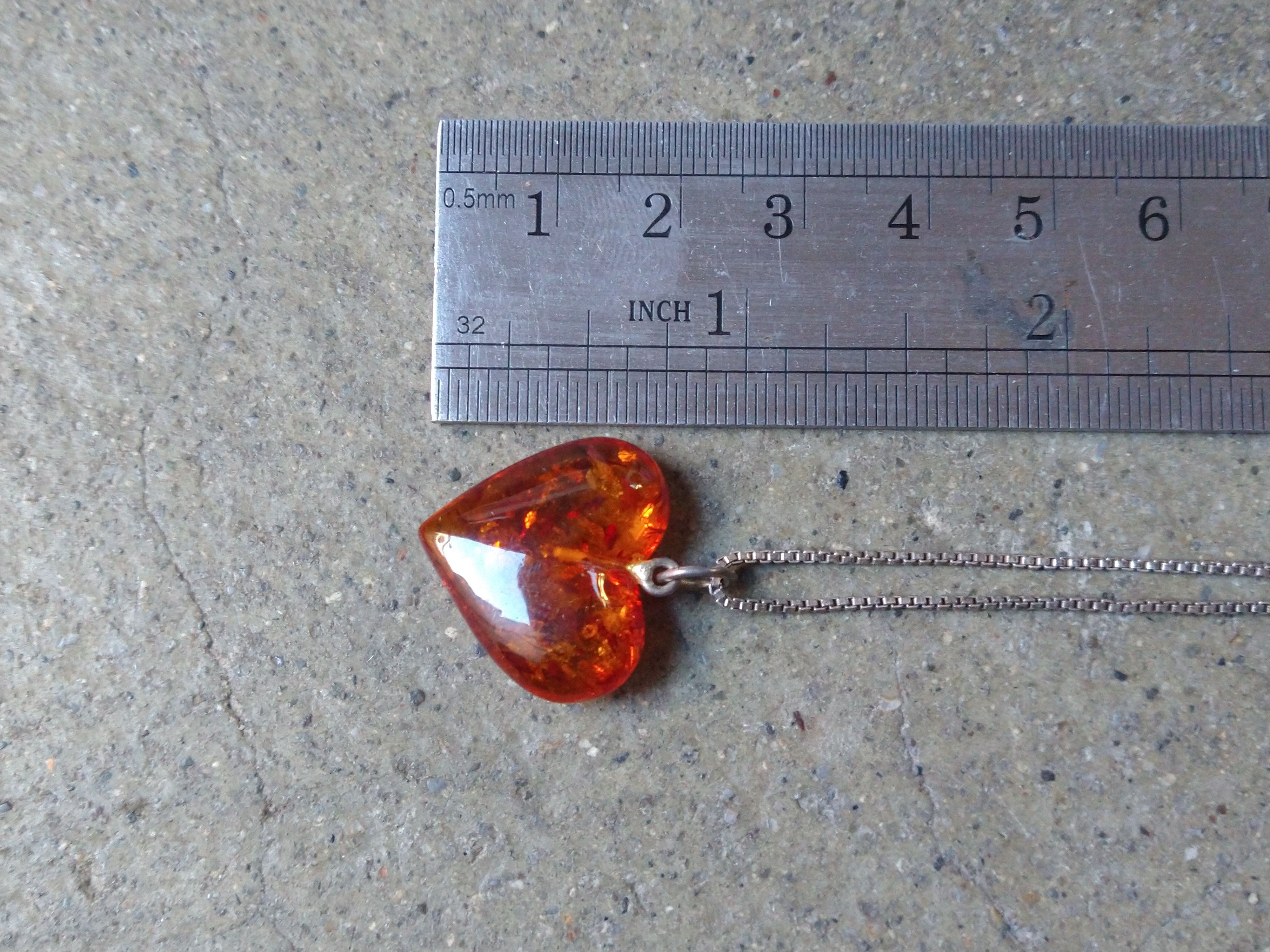 Jewelry Sterling Silver Necklace Faux Amber Orange 18" Italy Size ONE SIZE - 10 Thumbnail