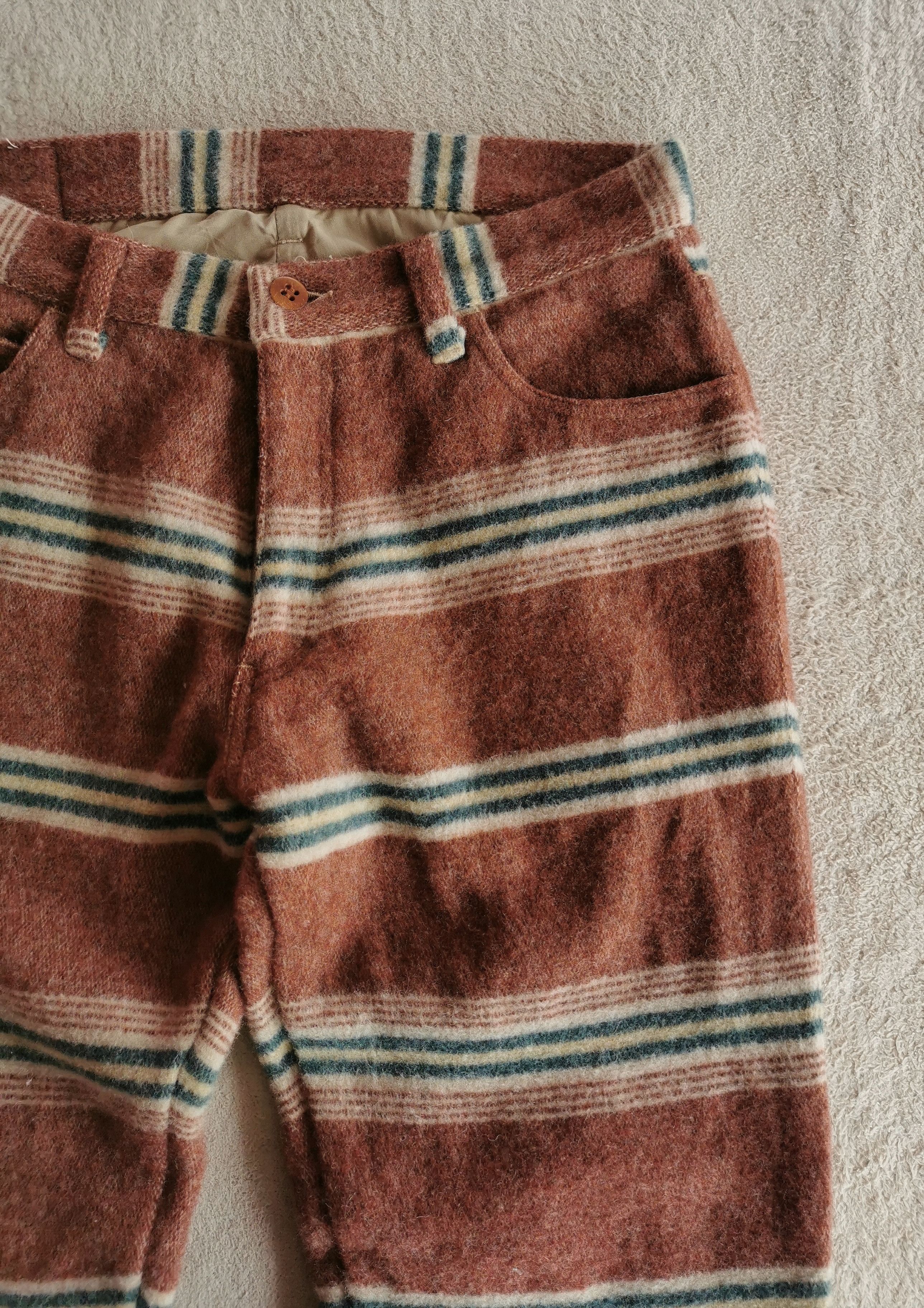 Japanese Brand Fleece Striped Pants Size US 32 / EU 48 - 3 Thumbnail