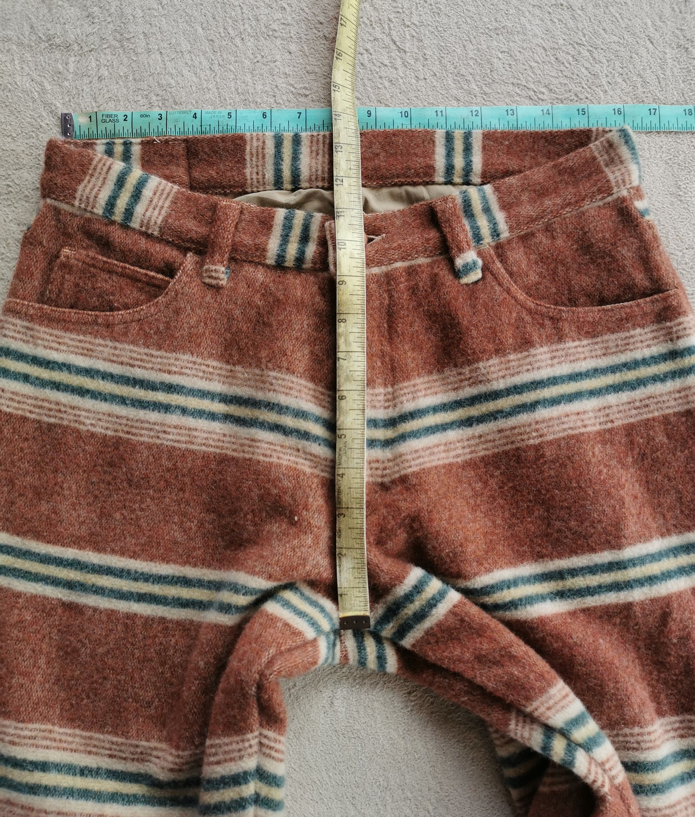 Japanese Brand Fleece Striped Pants Size US 32 / EU 48 - 9 Thumbnail