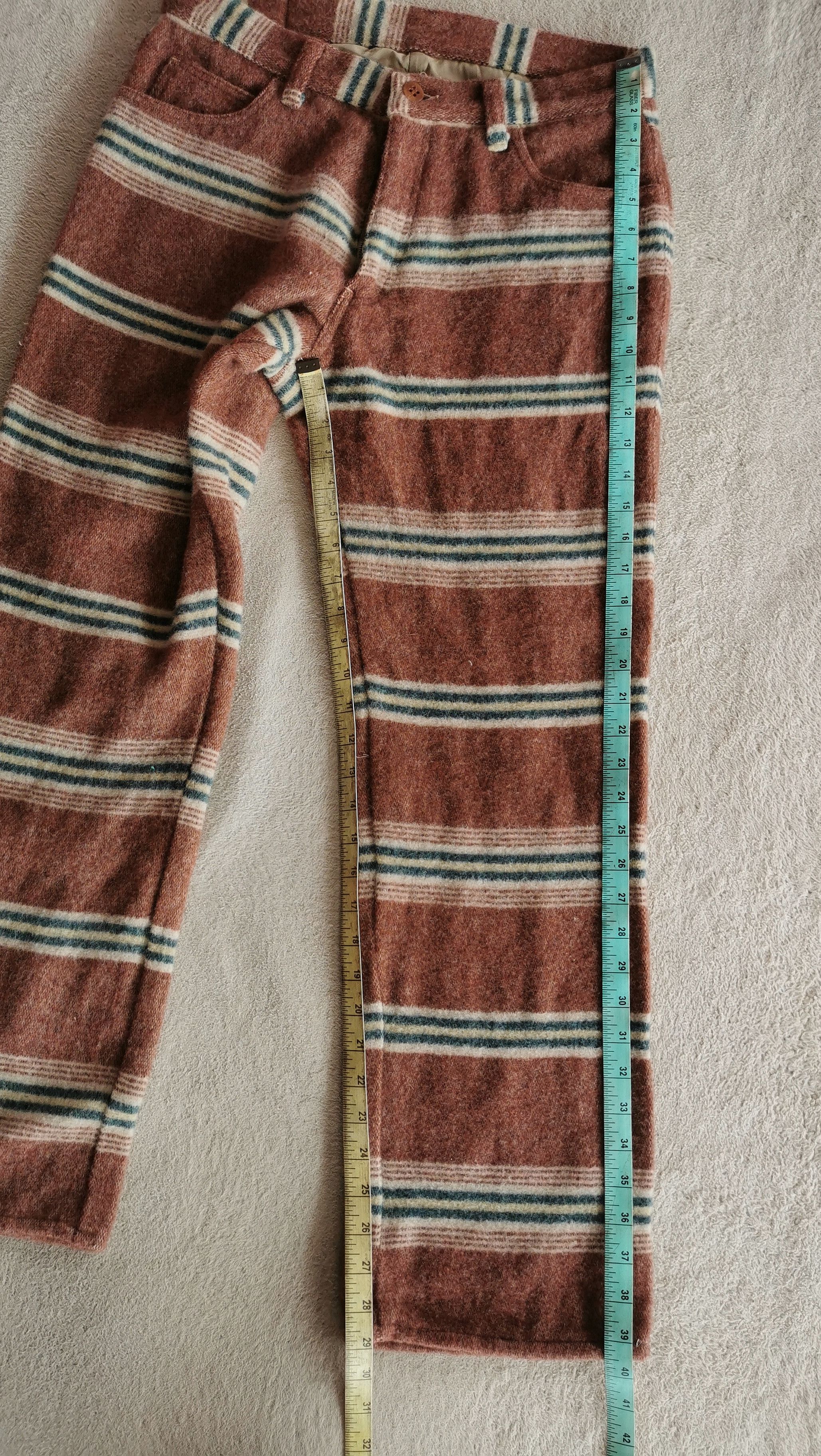 Japanese Brand Fleece Striped Pants Size US 32 / EU 48 - 11 Thumbnail