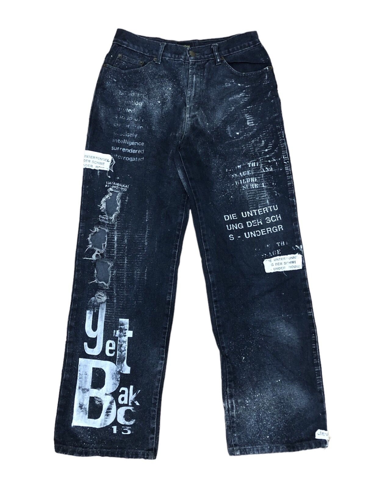 Seditionaries H.Naoto + Die Punk Style Grafitti Poem Paint Splatter Size US 30 / EU 46 - 1 Thumbnail