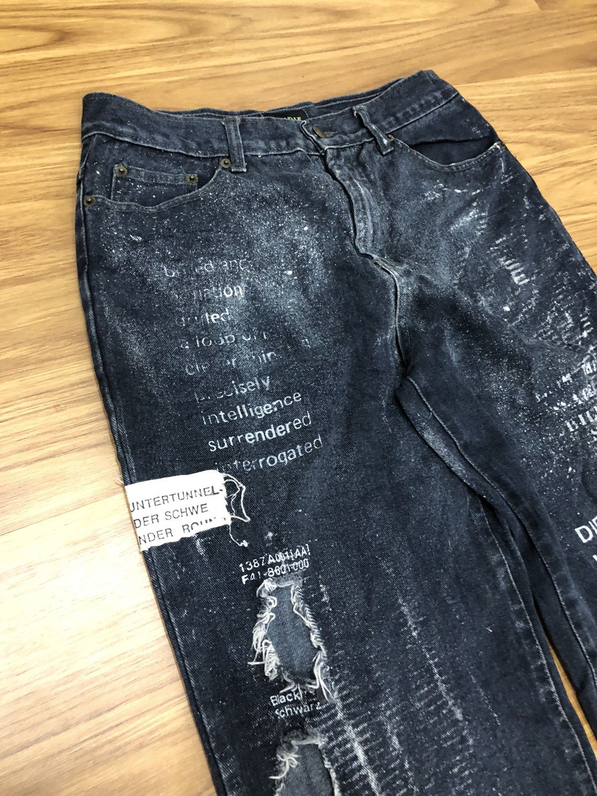 Seditionaries H.Naoto + Die Punk Style Grafitti Poem Paint Splatter Size US 30 / EU 46 - 3 Thumbnail