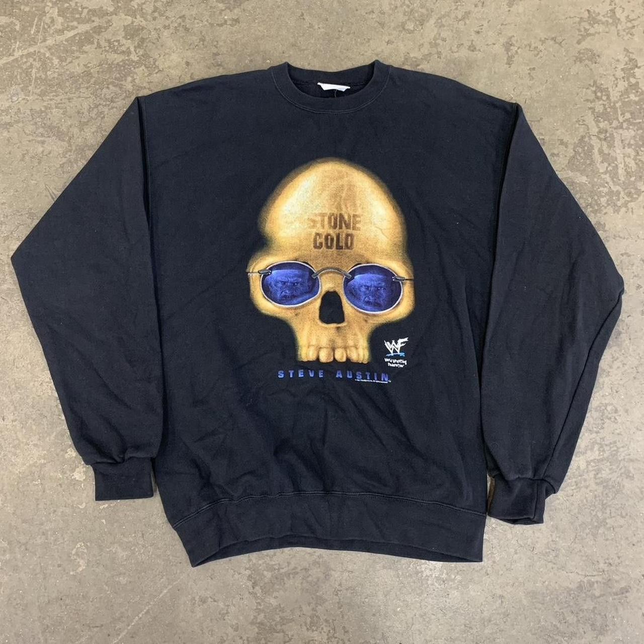 Vintage vintage 90s Stone Cold Steve Austin skull WWF sweatshirt | Grailed