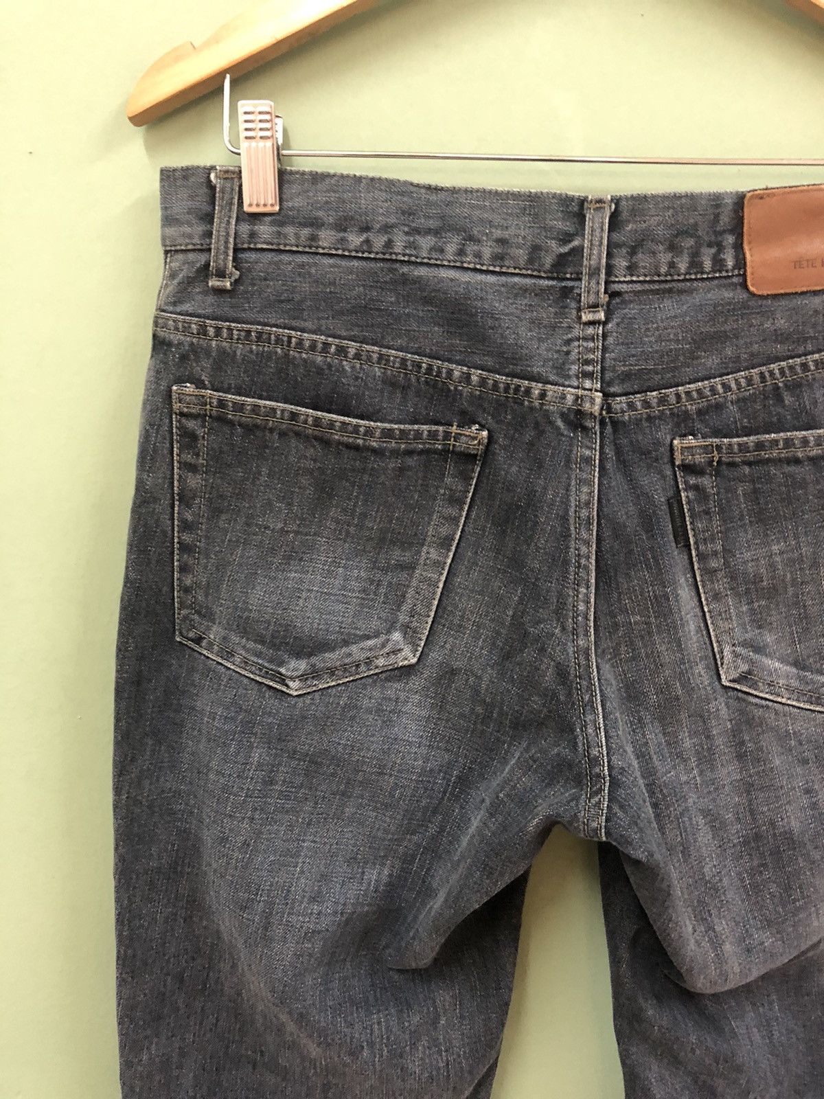 Issey Miyake TÊTE HOMME - STRAIGHT FIT MEDIUM WASH DISTRESS JEANS Size US 32 / EU 48 - 3 Thumbnail