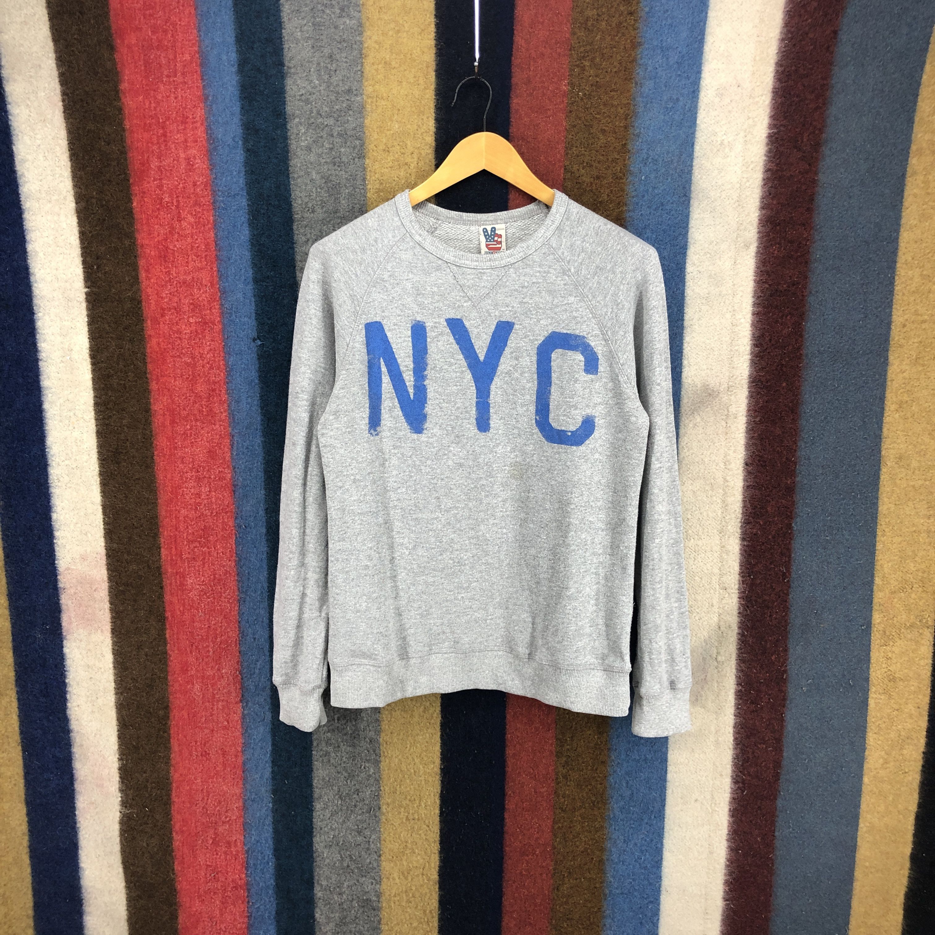 image of New York City By Junk Food Crew Neck Sweatshirt 0274/l in Grey, Men's (Size Small)