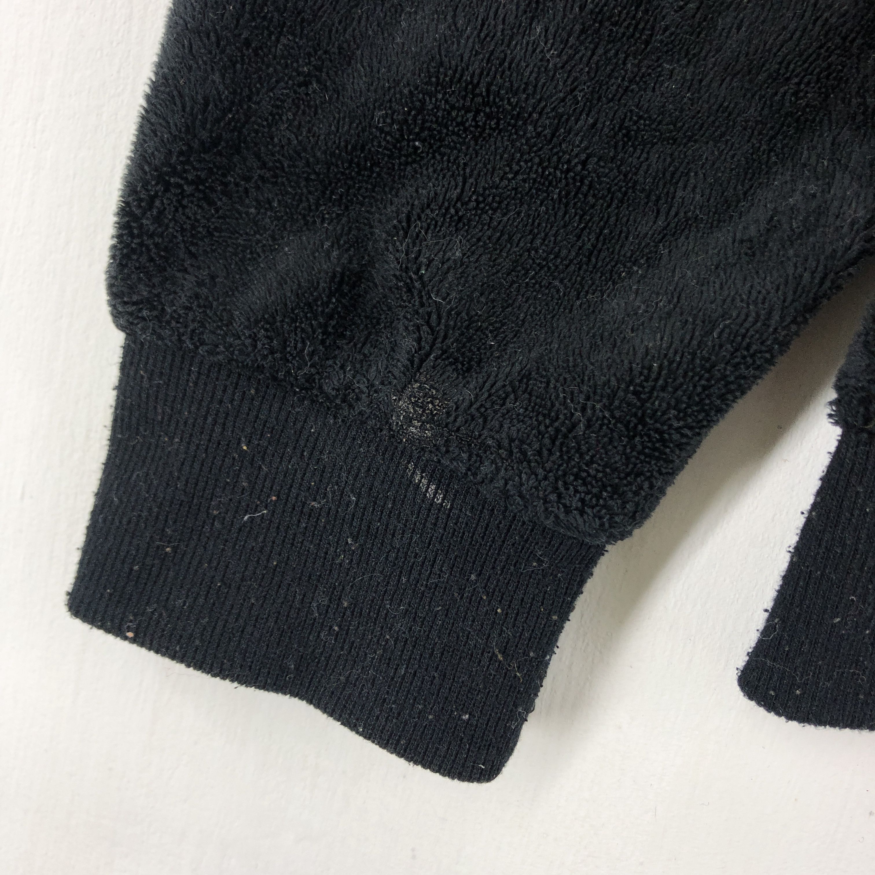 Japanese Brand OBLO DESIGN Black Velvet Zipper Fleece #1722-65 Size US M / EU 48-50 / 2 - 3 Thumbnail