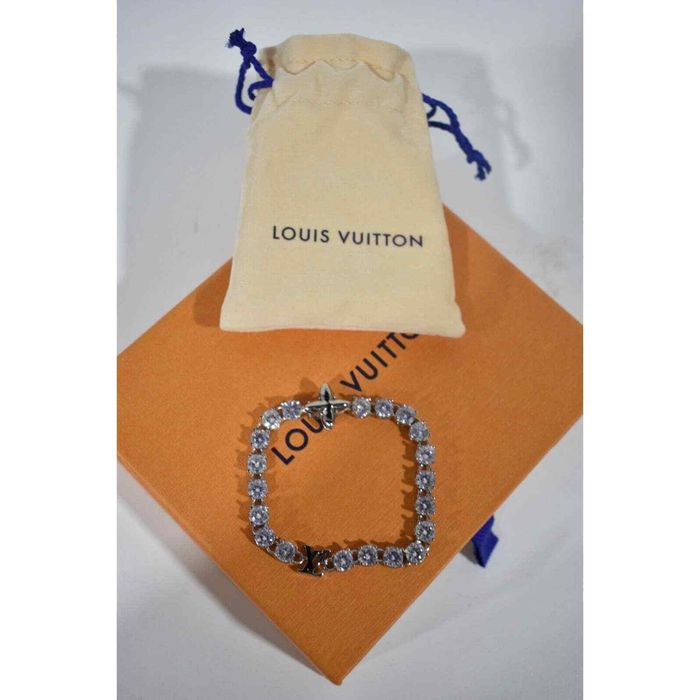 Authentic Louis Vuitton Chain Bracelet Monogram M00269 Jewelry Silver Mens