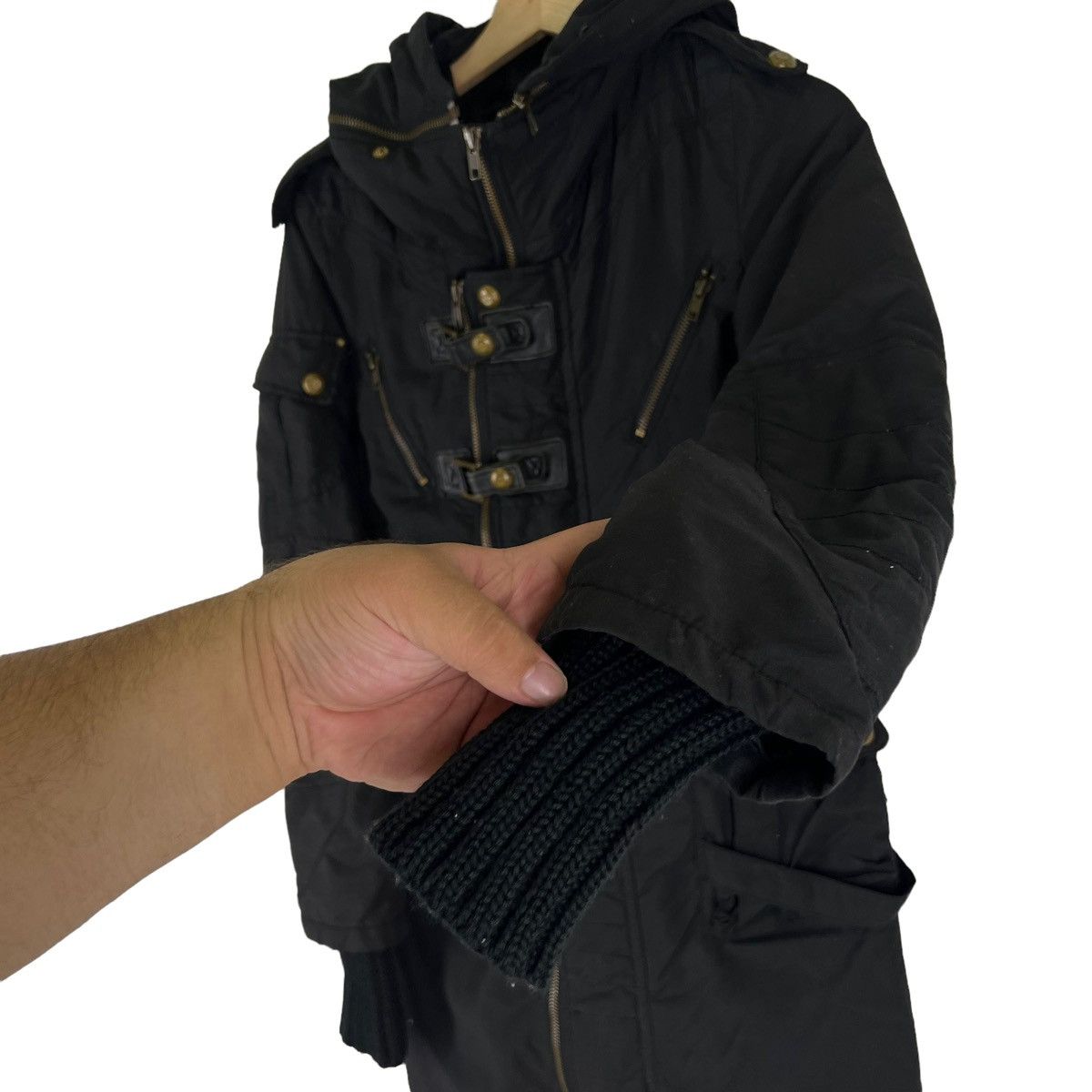 Japanese Brand LONG JACKET PUNK STYLE PARACHITE BIKER SLY JAPAN Size US S / EU 44-46 / 1 - 5 Thumbnail