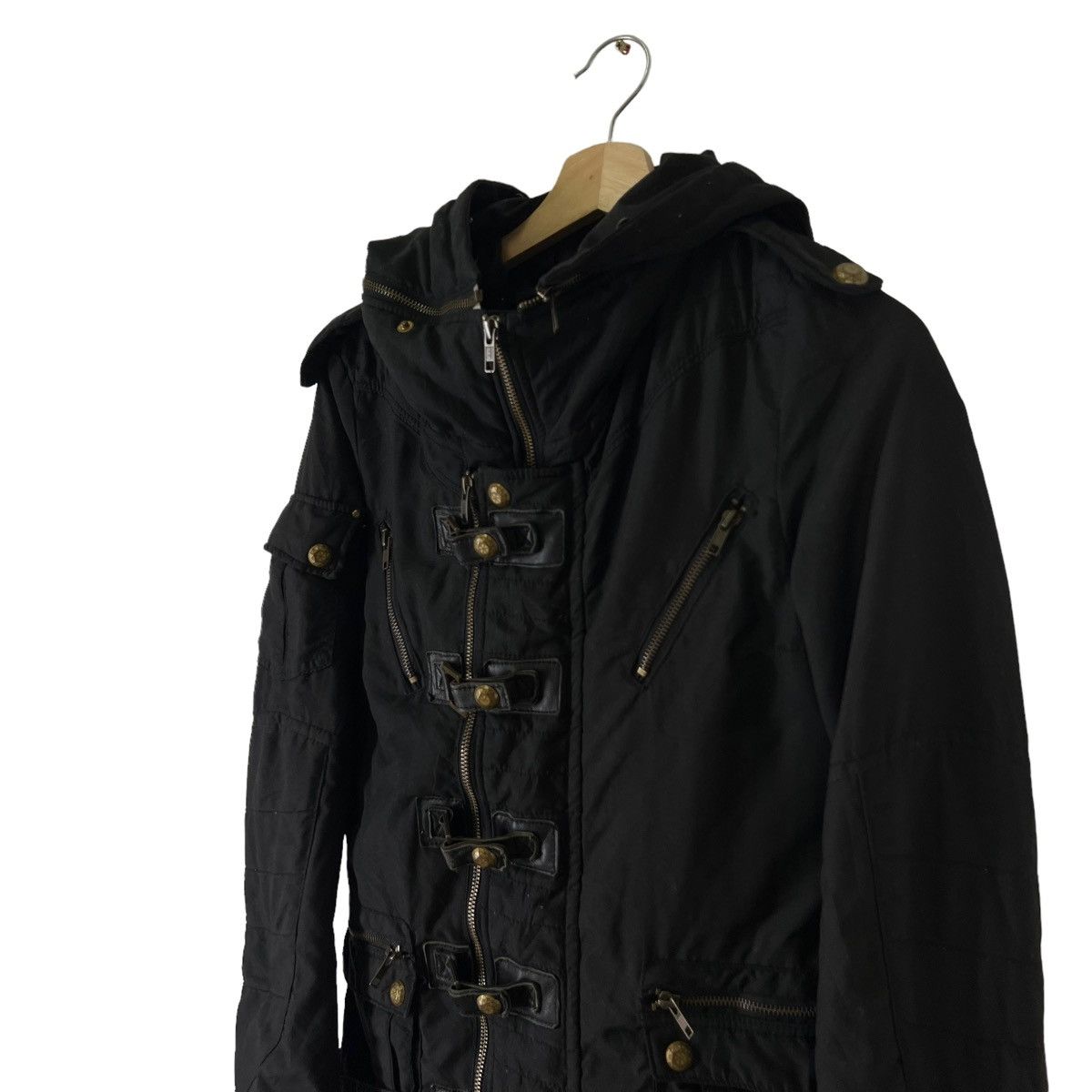 Japanese Brand LONG JACKET PUNK STYLE PARACHITE BIKER SLY JAPAN Size US S / EU 44-46 / 1 - 4 Thumbnail
