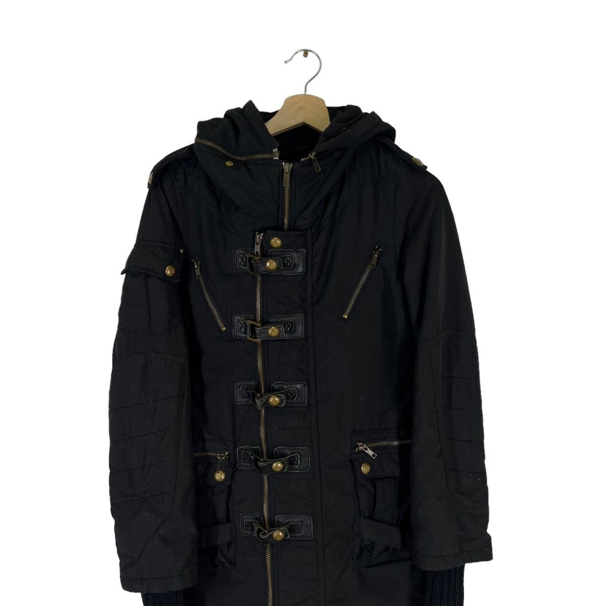 Japanese Brand LONG JACKET PUNK STYLE PARACHITE BIKER SLY JAPAN Size US S / EU 44-46 / 1 - 2 Thumbnail