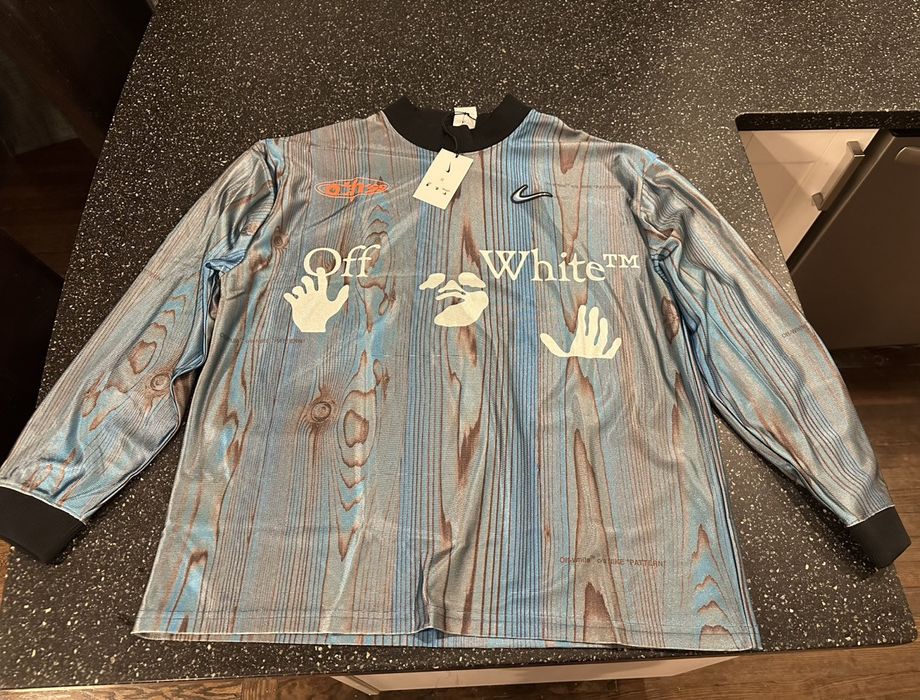 Nike Off-White X Nike 001 Soccer Jersey Blue Size Large L | Grailed