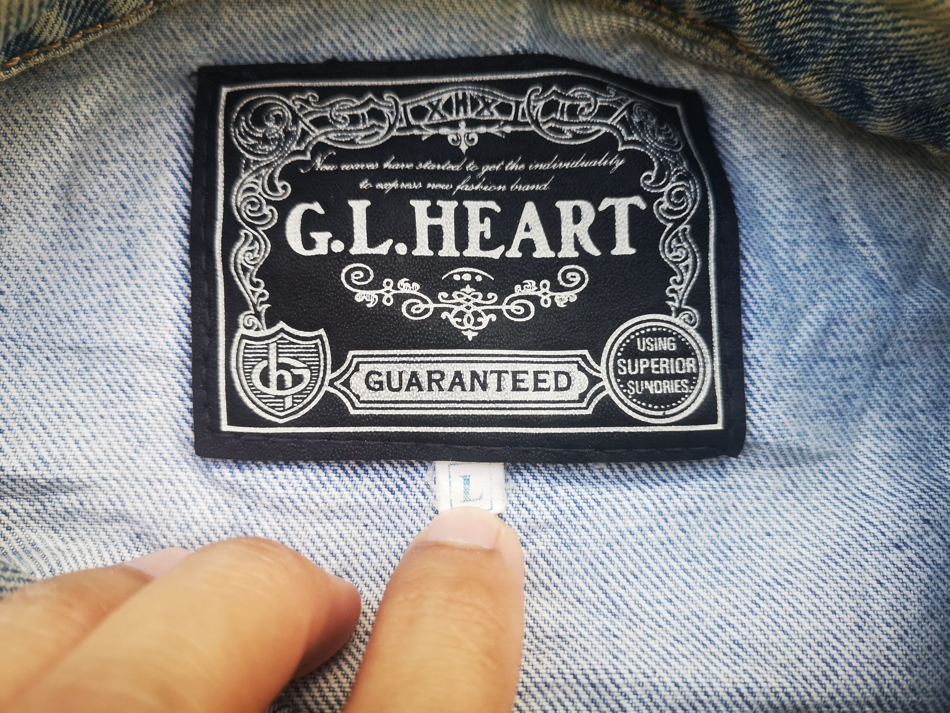 Japanese Brand GL Heart Denim Jacket Japanese Brand Size L / US 10 / IT 46 - 10 Thumbnail