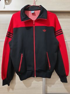 Adidas Jacket Red Black | Grailed