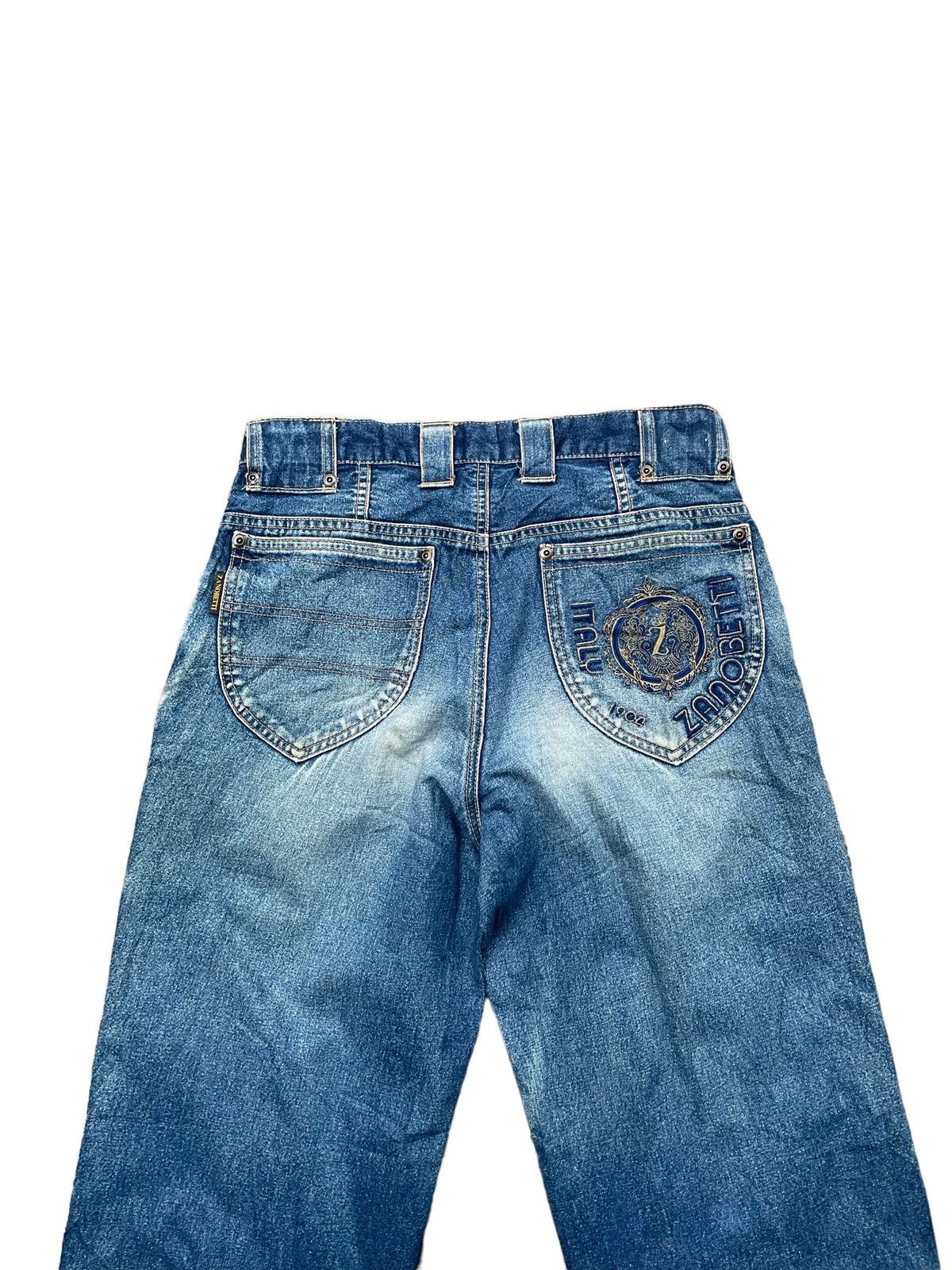 Designer Vintage Zanobetti Aging Faded Wash Denim Size US 30 / EU 46 - 9 Thumbnail