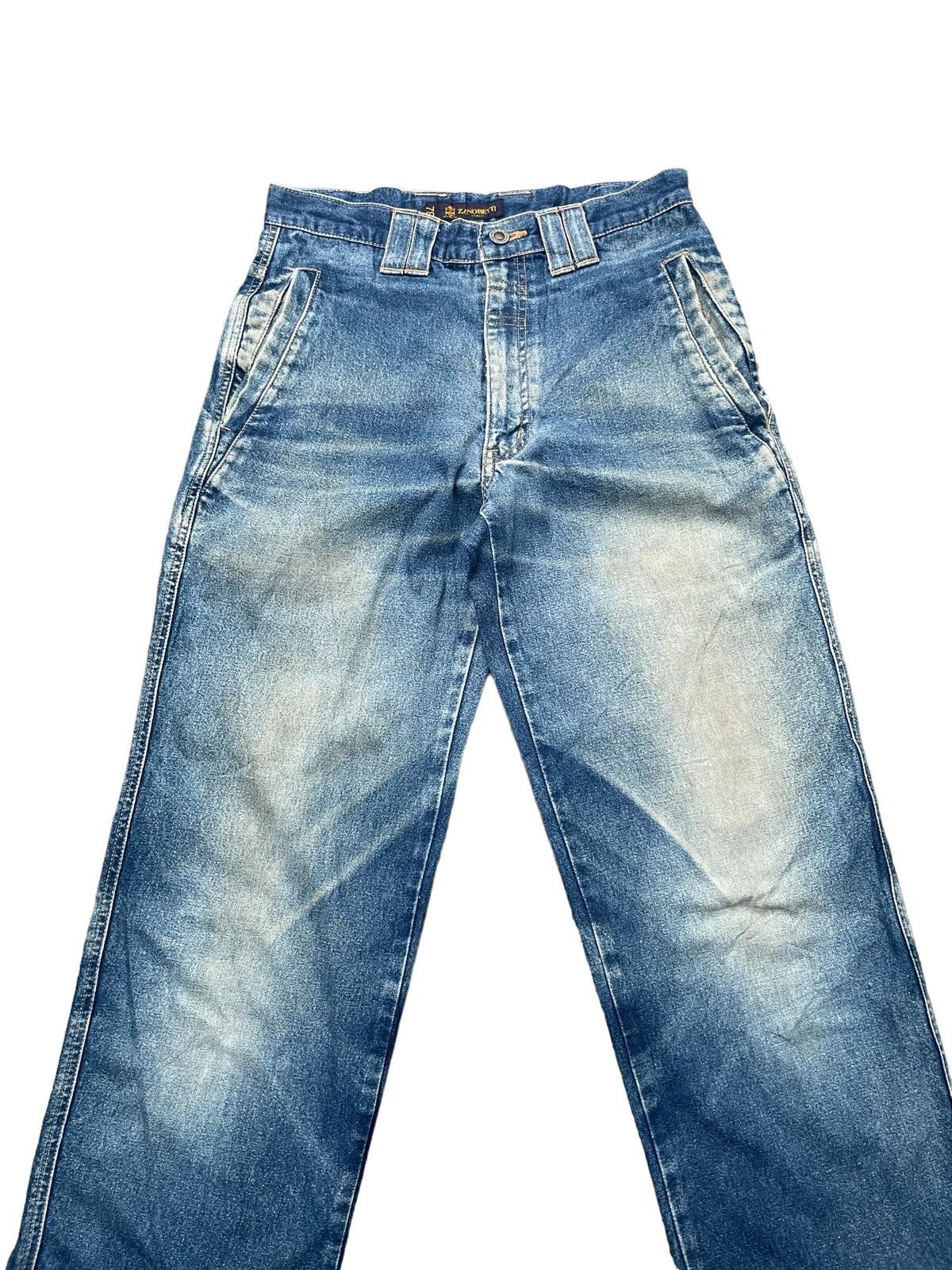 Designer Vintage Zanobetti Aging Faded Wash Denim Size US 30 / EU 46 - 4 Thumbnail