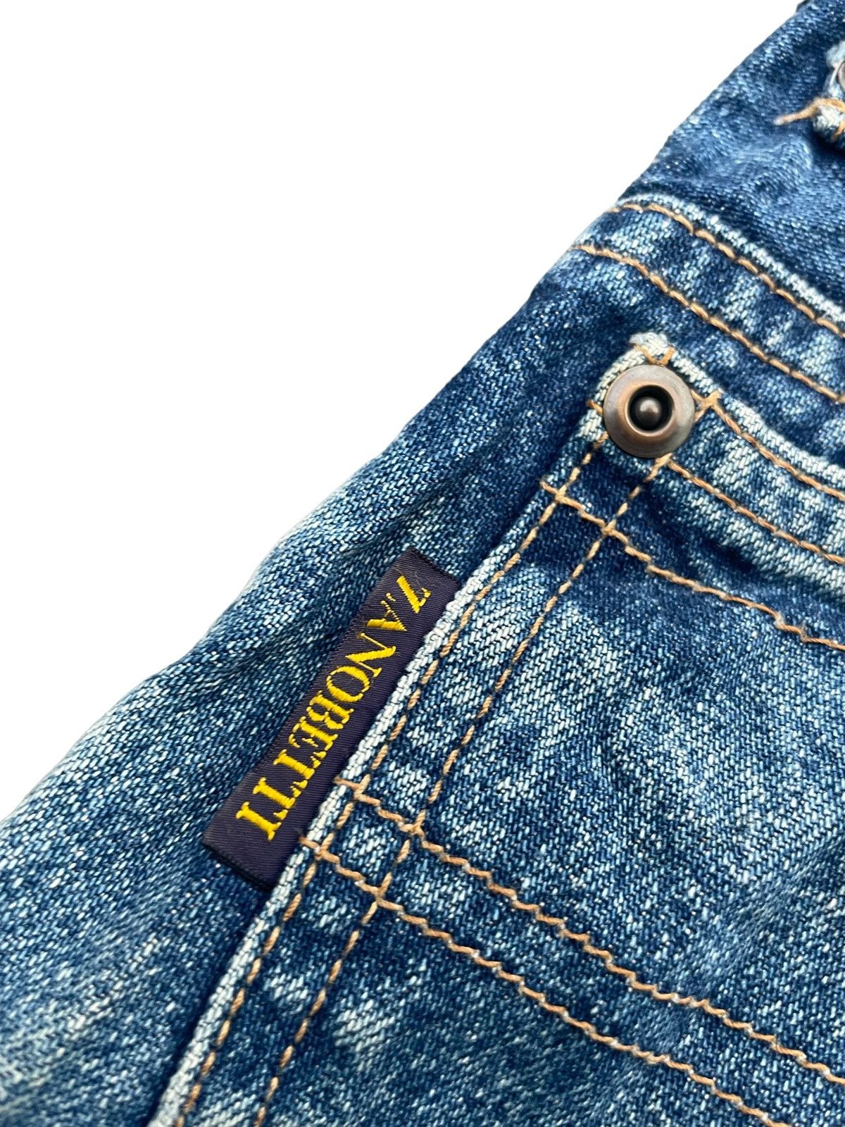 Designer Vintage Zanobetti Aging Faded Wash Denim Size US 30 / EU 46 - 12 Thumbnail