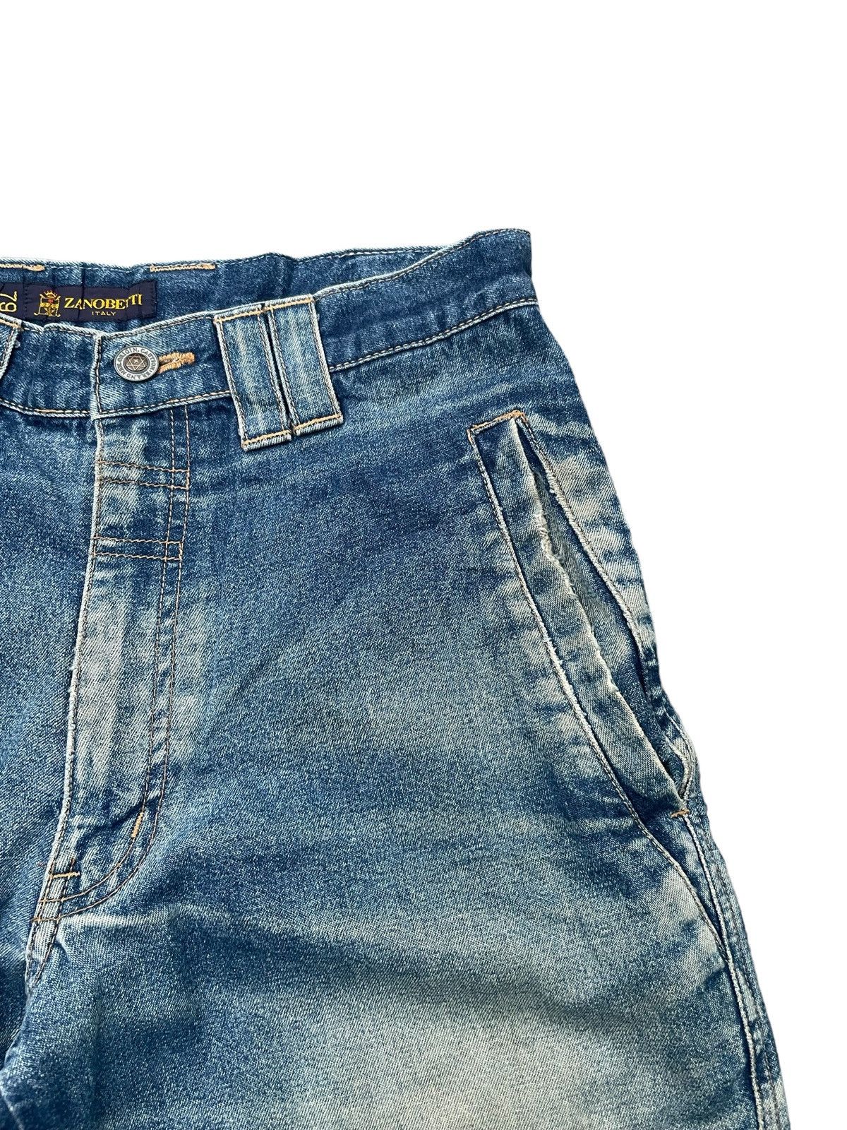 Designer Vintage Zanobetti Aging Faded Wash Denim Size US 30 / EU 46 - 6 Thumbnail