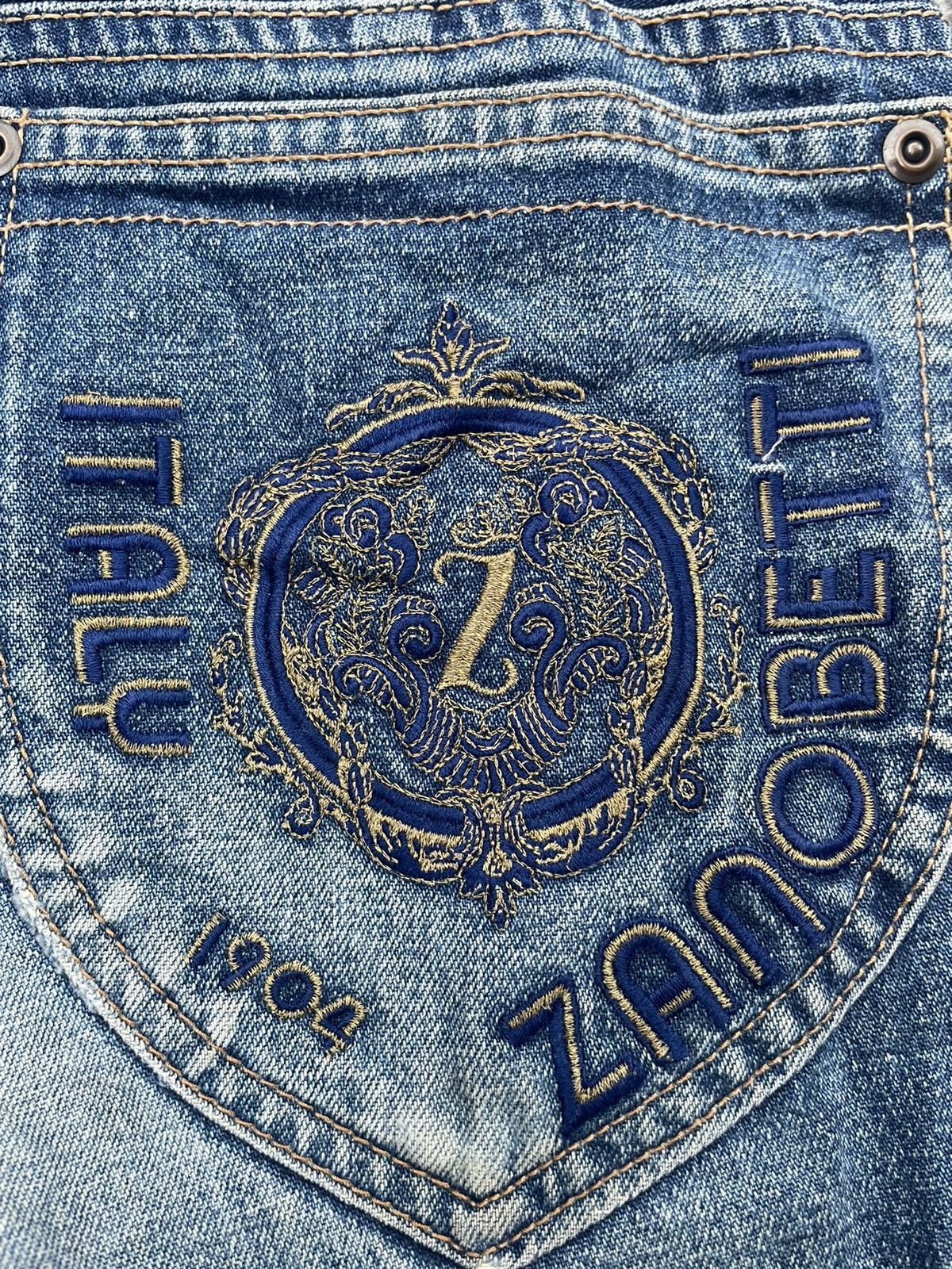 Designer Vintage Zanobetti Aging Faded Wash Denim Size US 30 / EU 46 - 13 Thumbnail