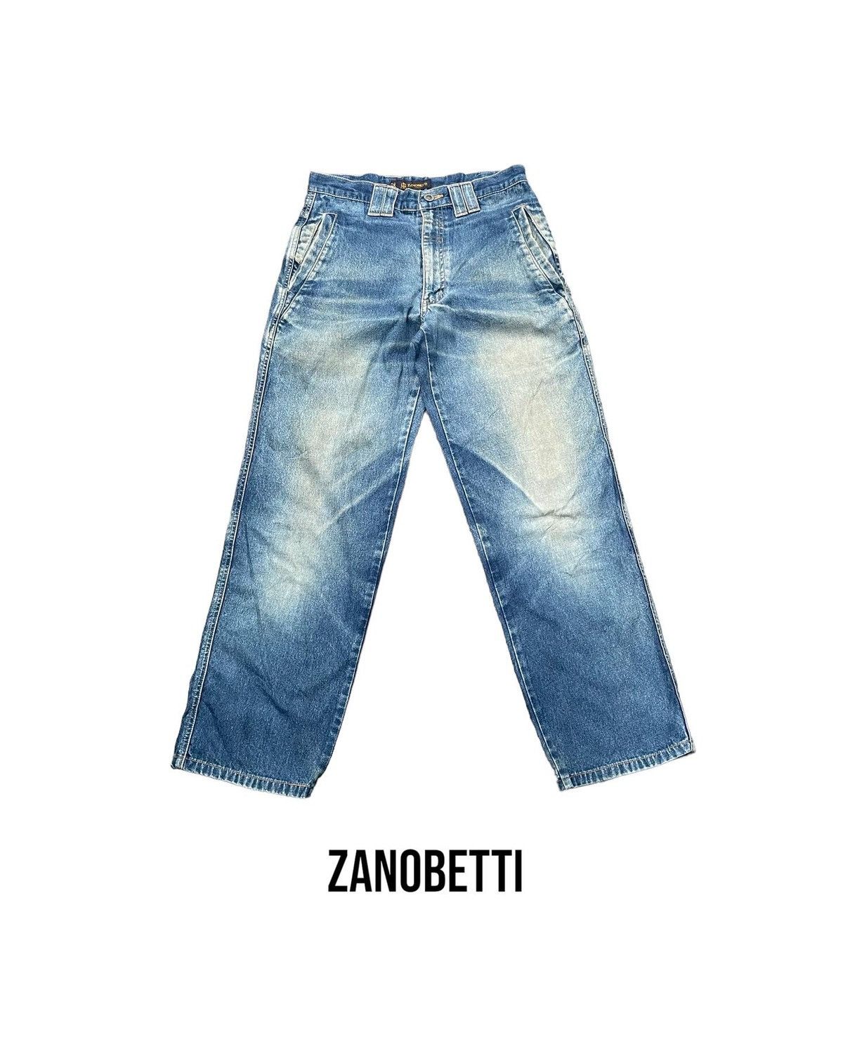 Designer Vintage Zanobetti Aging Faded Wash Denim Size US 30 / EU 46 - 1 Thumbnail