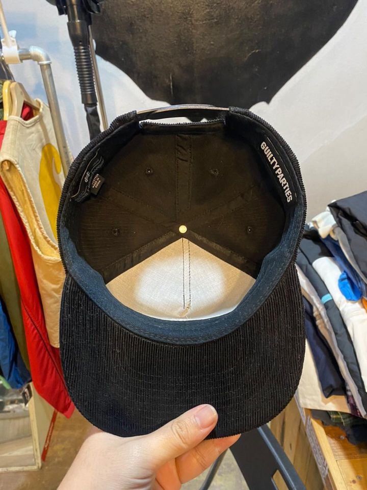 Guilty Parties Embroidery Spell Out Corduroy Cap