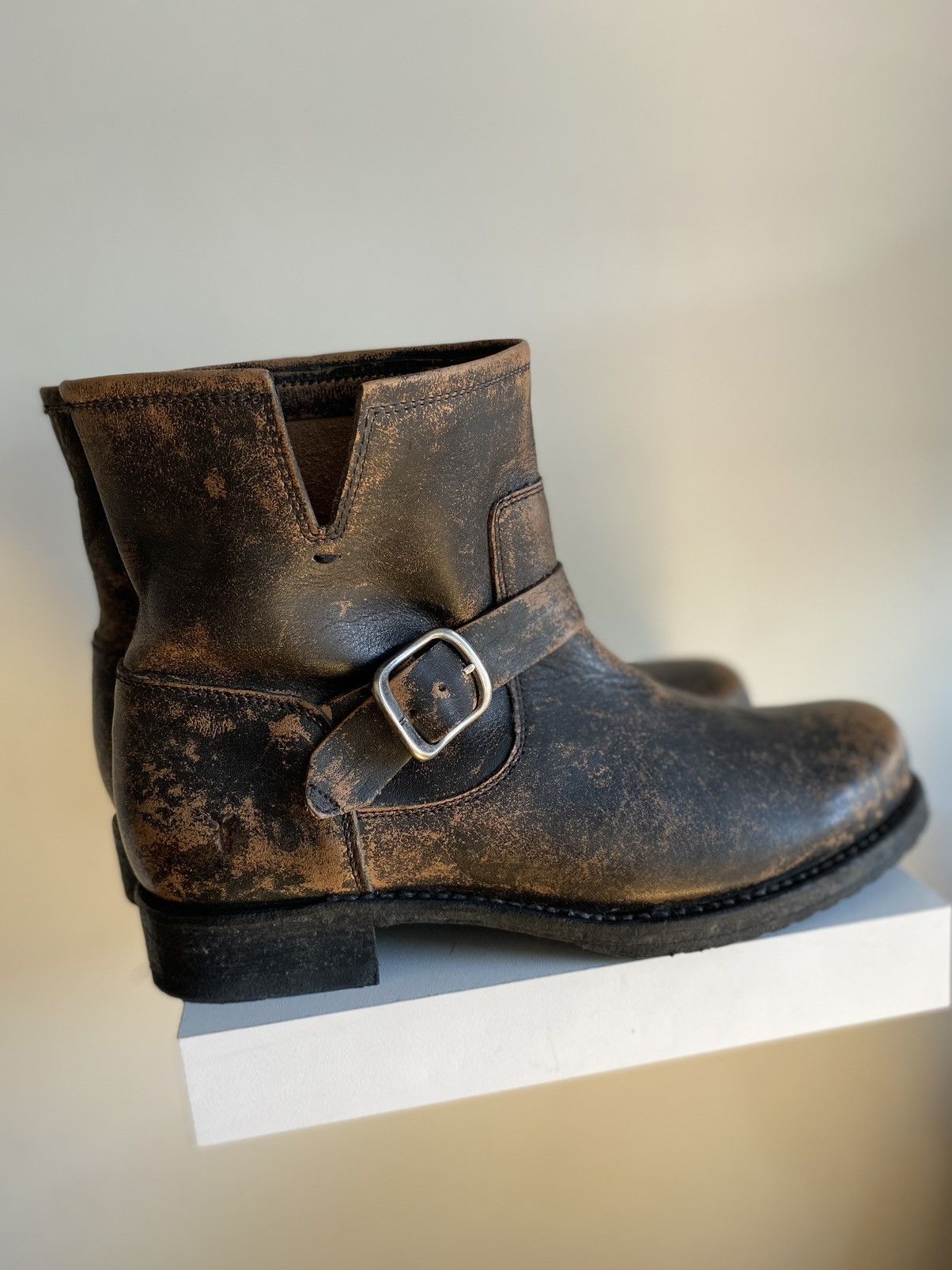Frye Frye Veronica Bootie black distressed leather Size US 10 / IT 40 - 7 Thumbnail