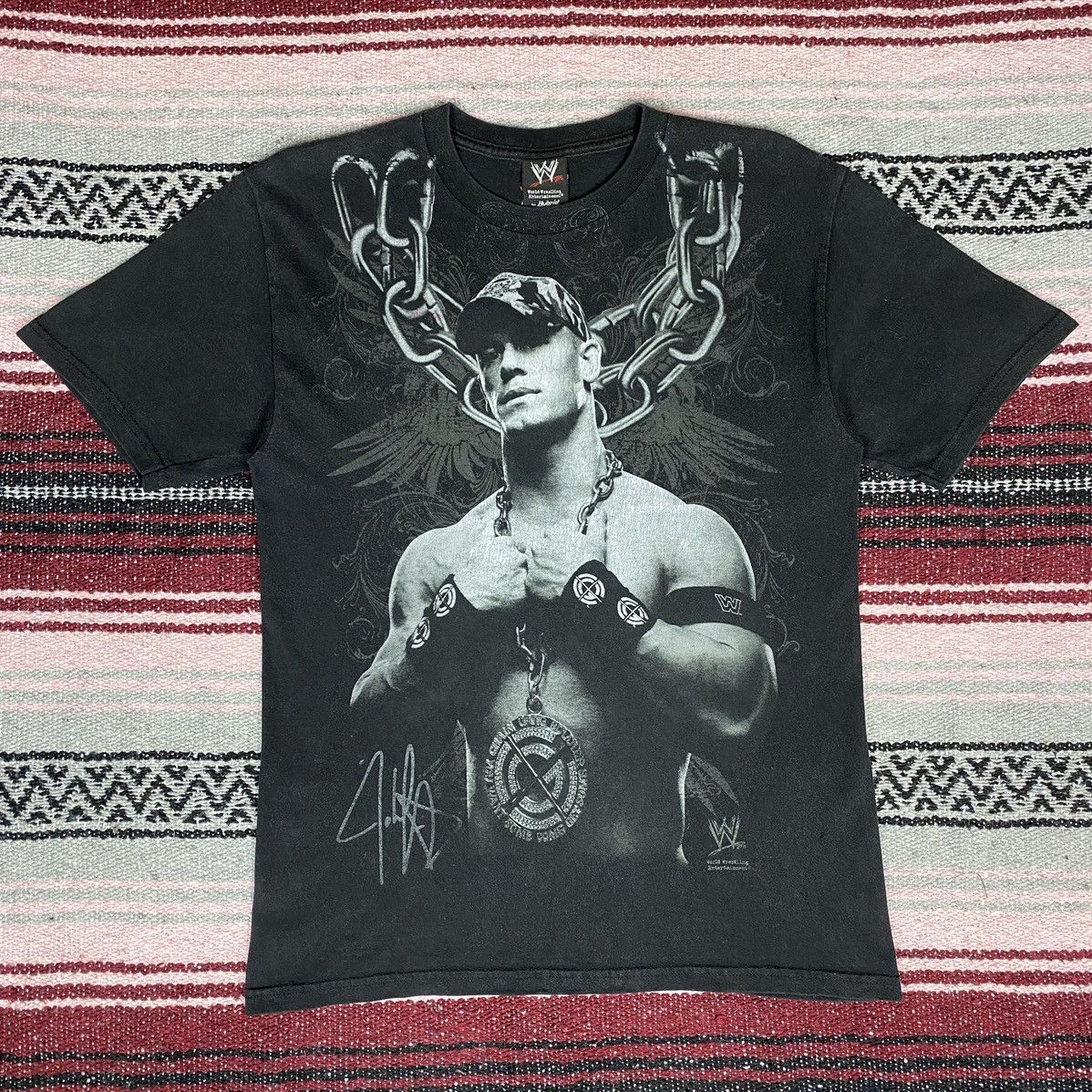 Vintage × WWE Vintage John Cena WWE Shirt John Cena Signature SunFaded Size US S / EU 44-46 / 1 - 1 Thumbnail