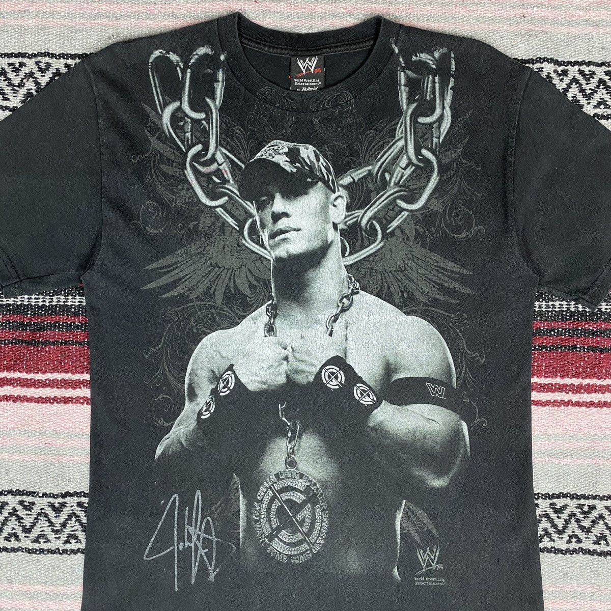 Vintage × WWE Vintage John Cena WWE Shirt John Cena Signature SunFaded Size US S / EU 44-46 / 1 - 6 Thumbnail