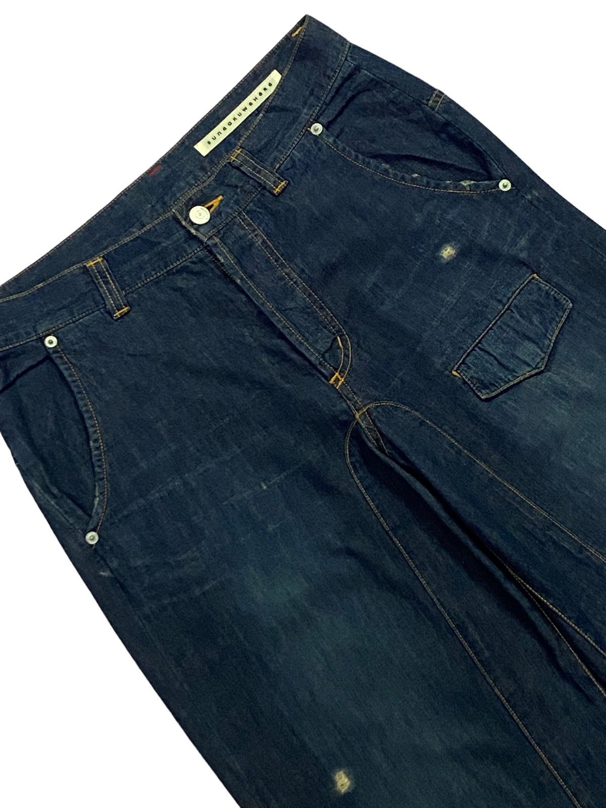 Issey Miyake × Japanese Brand Sunaokuwahara By Issey Miyake Ripped Distressed Soft Denim Size US 31 - 18 Thumbnail