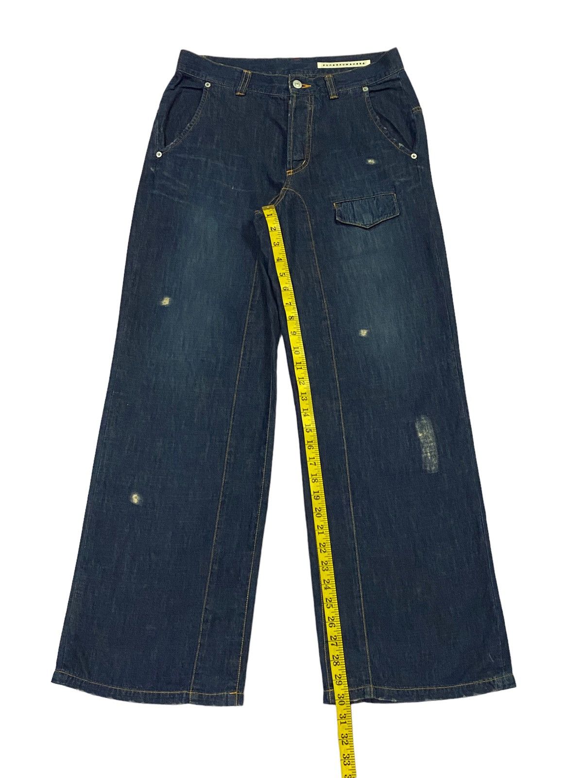 Issey Miyake × Japanese Brand Sunaokuwahara By Issey Miyake Ripped Distressed Soft Denim Size US 31 - 7 Thumbnail