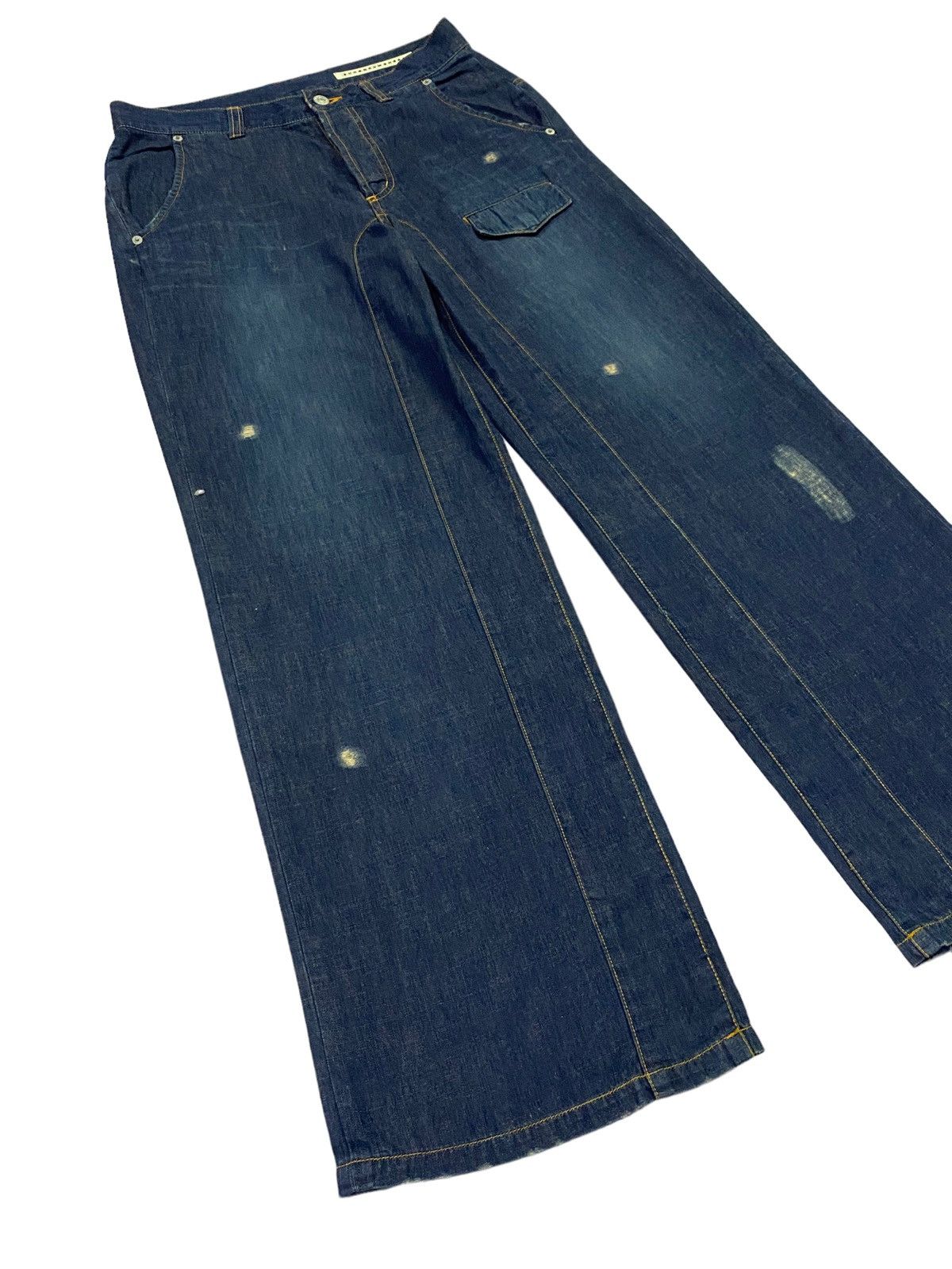 Issey Miyake × Japanese Brand Sunaokuwahara By Issey Miyake Ripped Distressed Soft Denim Size US 31 - 24 Thumbnail