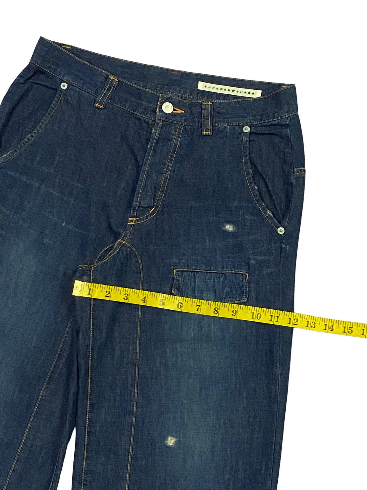 Issey Miyake × Japanese Brand Sunaokuwahara By Issey Miyake Ripped Distressed Soft Denim Size US 31 - 8 Thumbnail