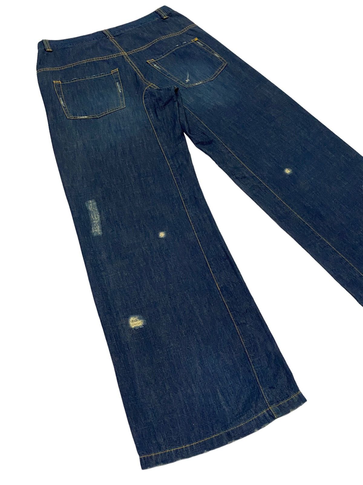 Issey Miyake × Japanese Brand Sunaokuwahara By Issey Miyake Ripped Distressed Soft Denim Size US 31 - 21 Thumbnail