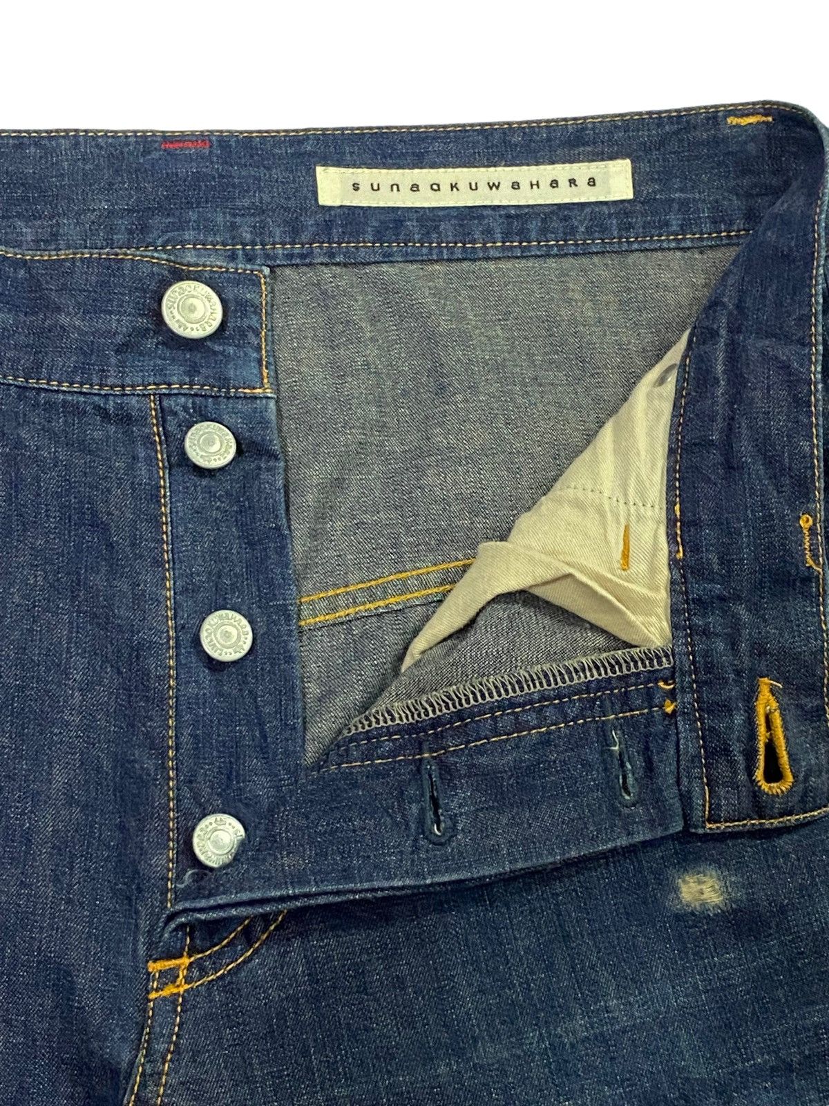 Issey Miyake × Japanese Brand Sunaokuwahara By Issey Miyake Ripped Distressed Soft Denim Size US 31 - 16 Thumbnail
