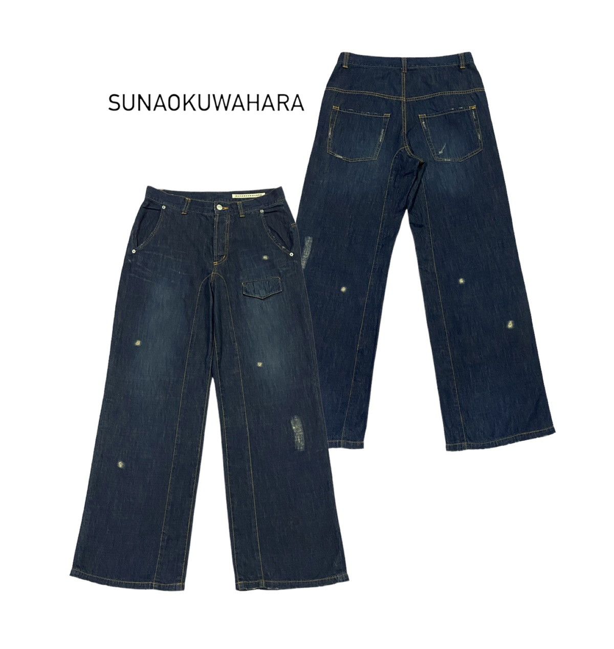 Issey Miyake × Japanese Brand Sunaokuwahara By Issey Miyake Ripped Distressed Soft Denim Size US 31 - 1 Thumbnail