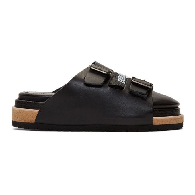 image of Doublet Kip Skin 3 Layered Sandal 19Ss in Black, Men's (Size 10)