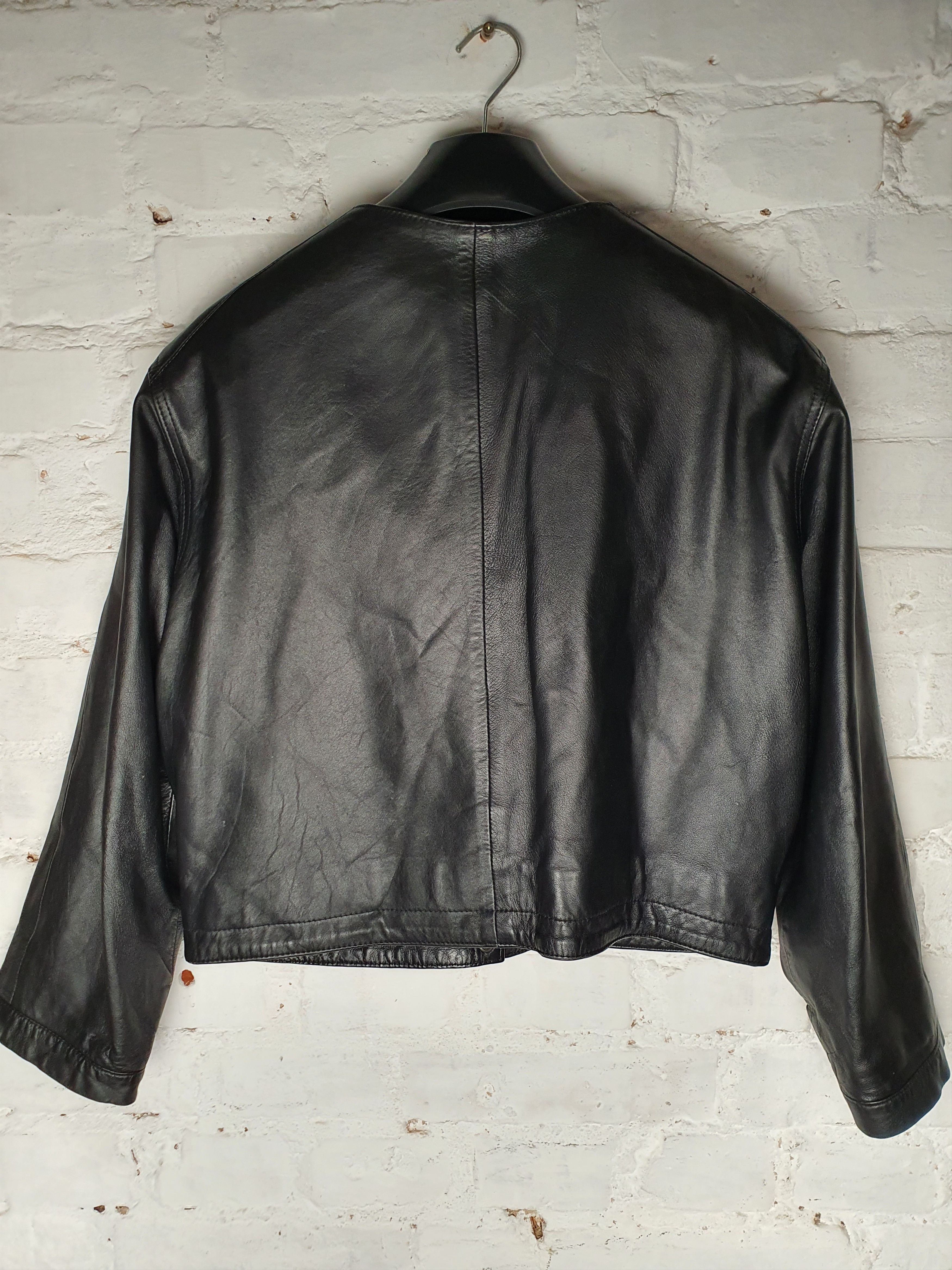Vintage Vtg Women's Cropped Leather Jacket Size S / US 4 / IT 40 - 2 Thumbnail