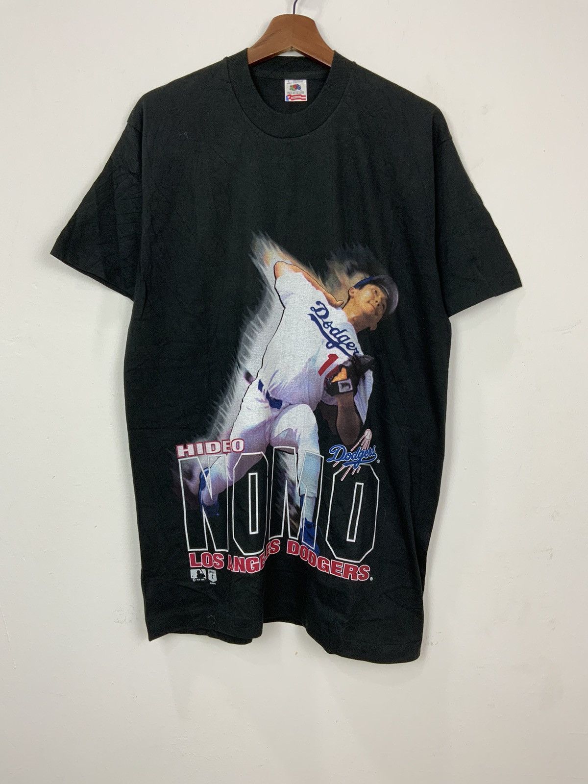 image of Vintage Deadstock La Dodgers Mlb Hideo Nomo Tee in Black, Men's (Size Large)