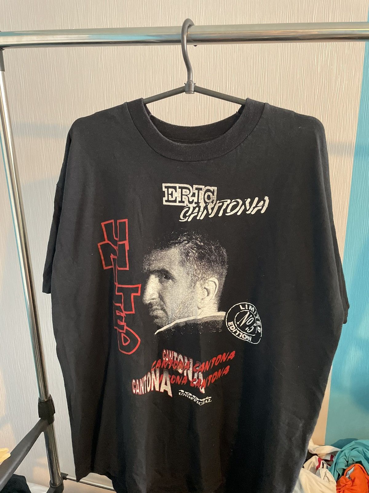 T-shirt Vintage Eric Cantona - Manchester United - Taille XXL Noir (Occasion Parfait état)