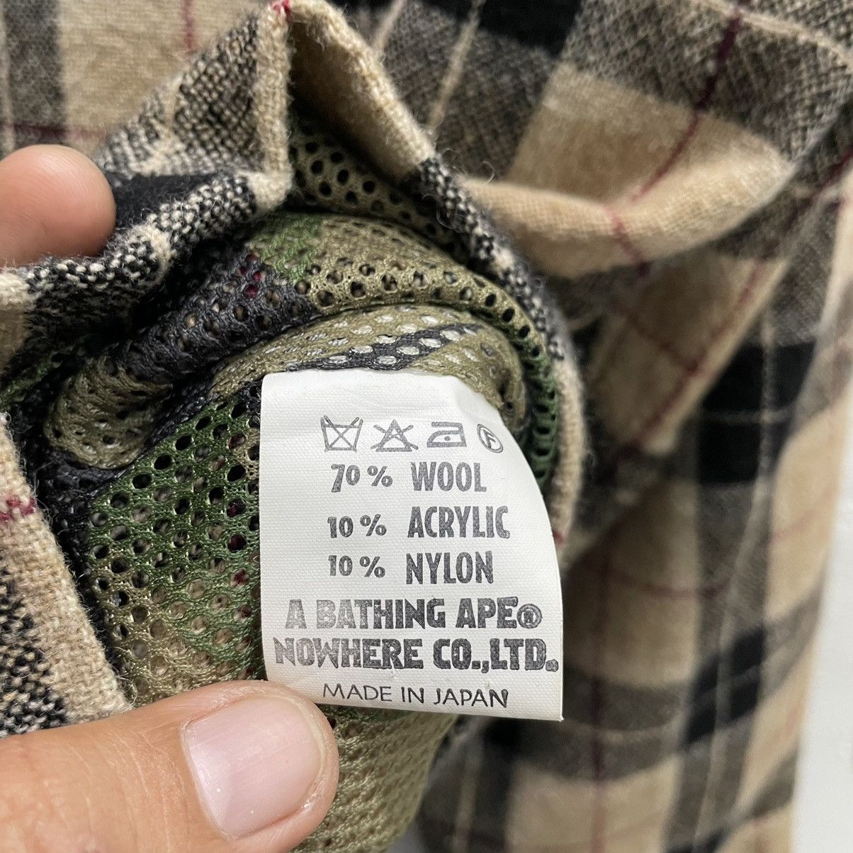 Bape × Vintage 🔥90s BAPE GENERAL CHECK WOOL JACKET Size US L / EU 52-54 / 3 - 10 Thumbnail