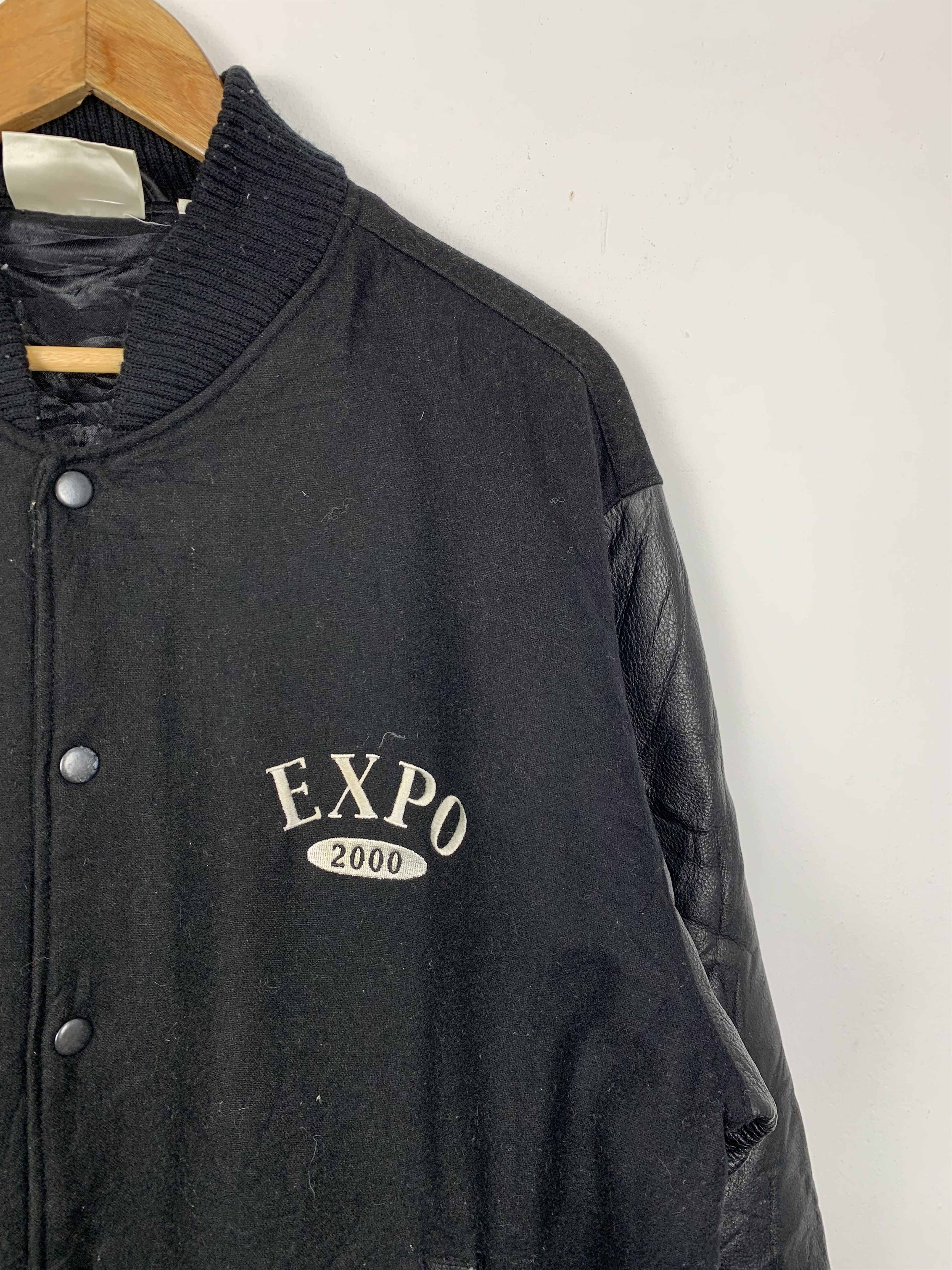 Japanese Brand Vintage Expo 2000 Varsity Leather Sleeve Jacket J0621 Size US M / EU 48-50 / 2 - 4 Thumbnail