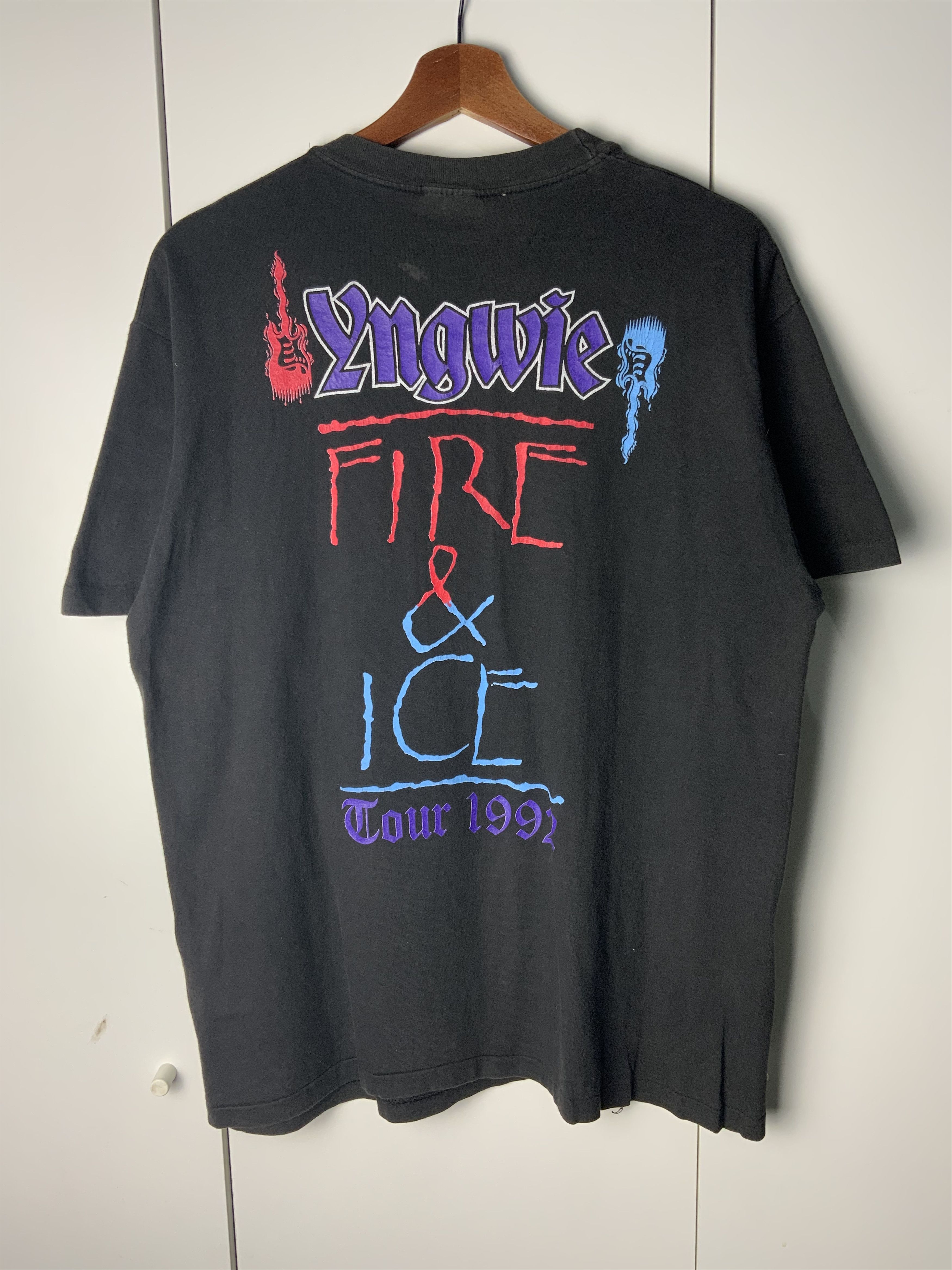 Band Tees Vintage Yngwie Malmsteen Fire & Ice Tour Tee Size US L / EU 52-54 / 3 - 2 Thumbnail