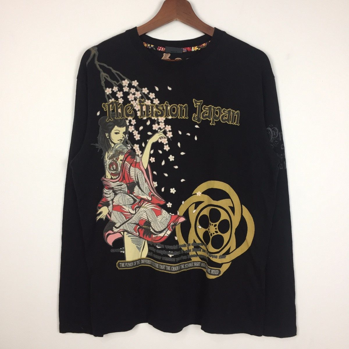 image of Archival Clothing x Avant Garde The Fusion Japan Geisha Avant Garde Long Sleeve T-Shirt in Black (S