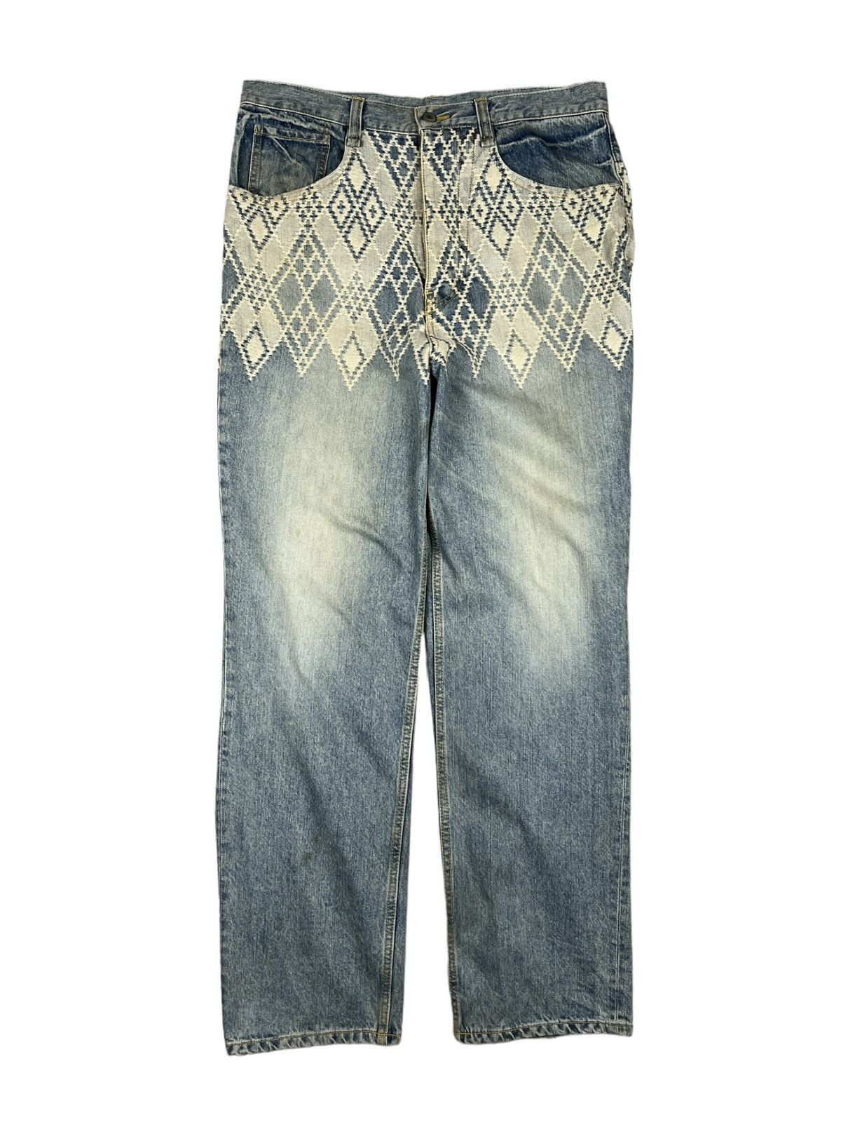 Iroquois Japan Iroquois 🇯🇵 Native Embroidery Buckle Denim Size US 34 / EU 50 - 1 Thumbnail
