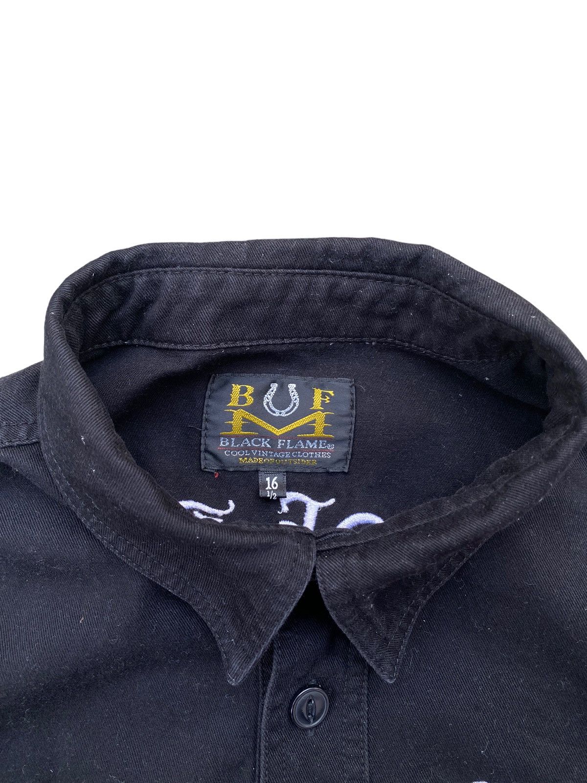 Black Label × Carpe Diem Vintage Black Flame Value Of Prayer Shirt. #A6 Size US S / EU 44-46 / 1 - 4 Thumbnail